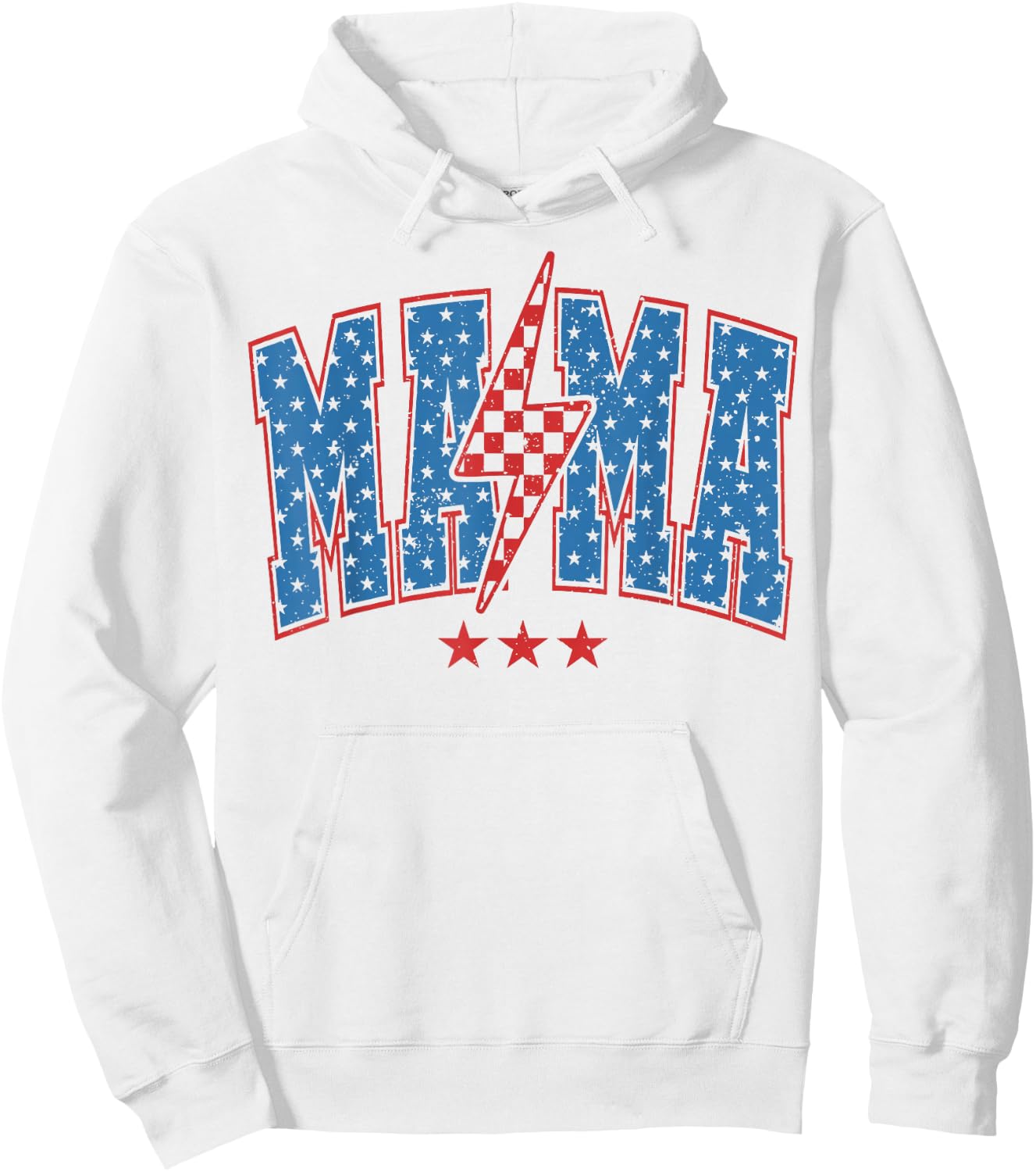 American Mama and Mini 4th of July, Mama lignting Bolt Hoodie - Hoodie | White