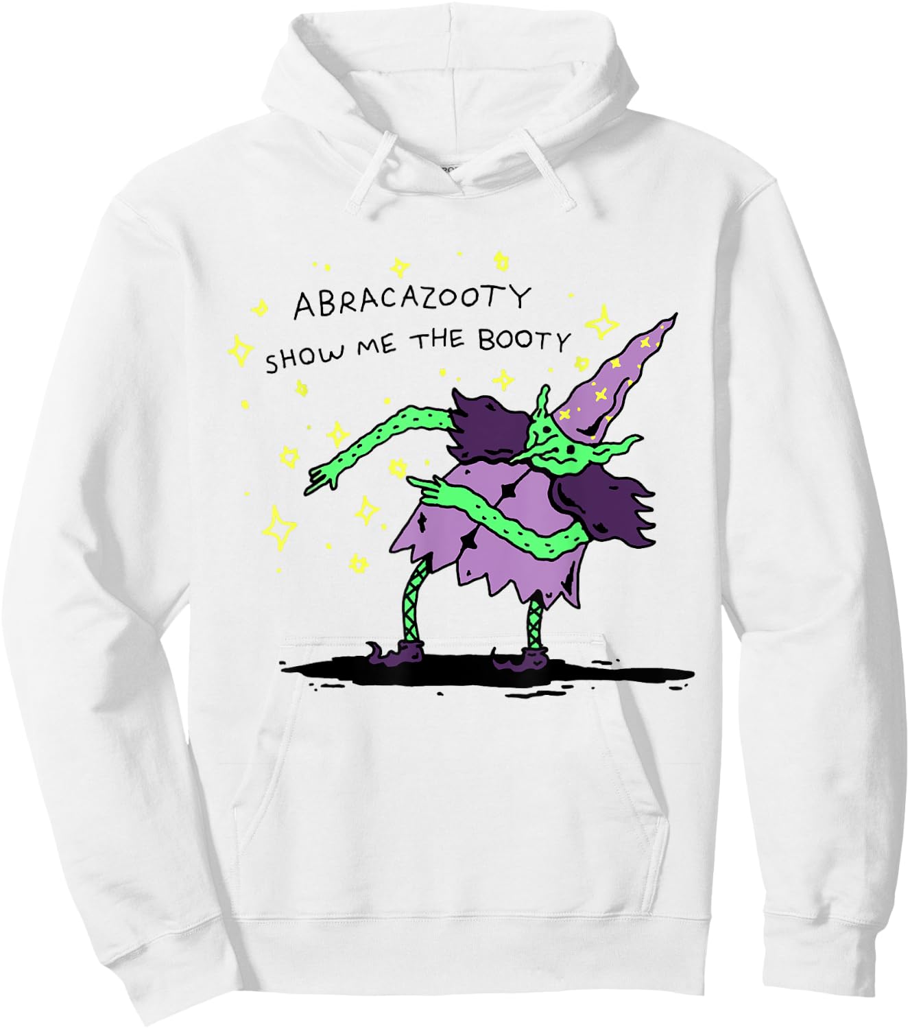 Abracazooty Show Me the Booty Funny Wizard Hoodie - Hoodie | White