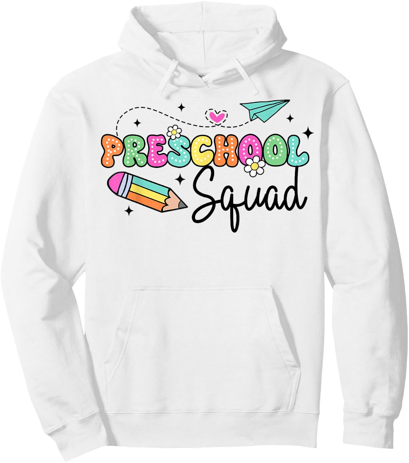 Preschool Squad Student Teacher Back To School Groovy Hoodie - Hoodie | White