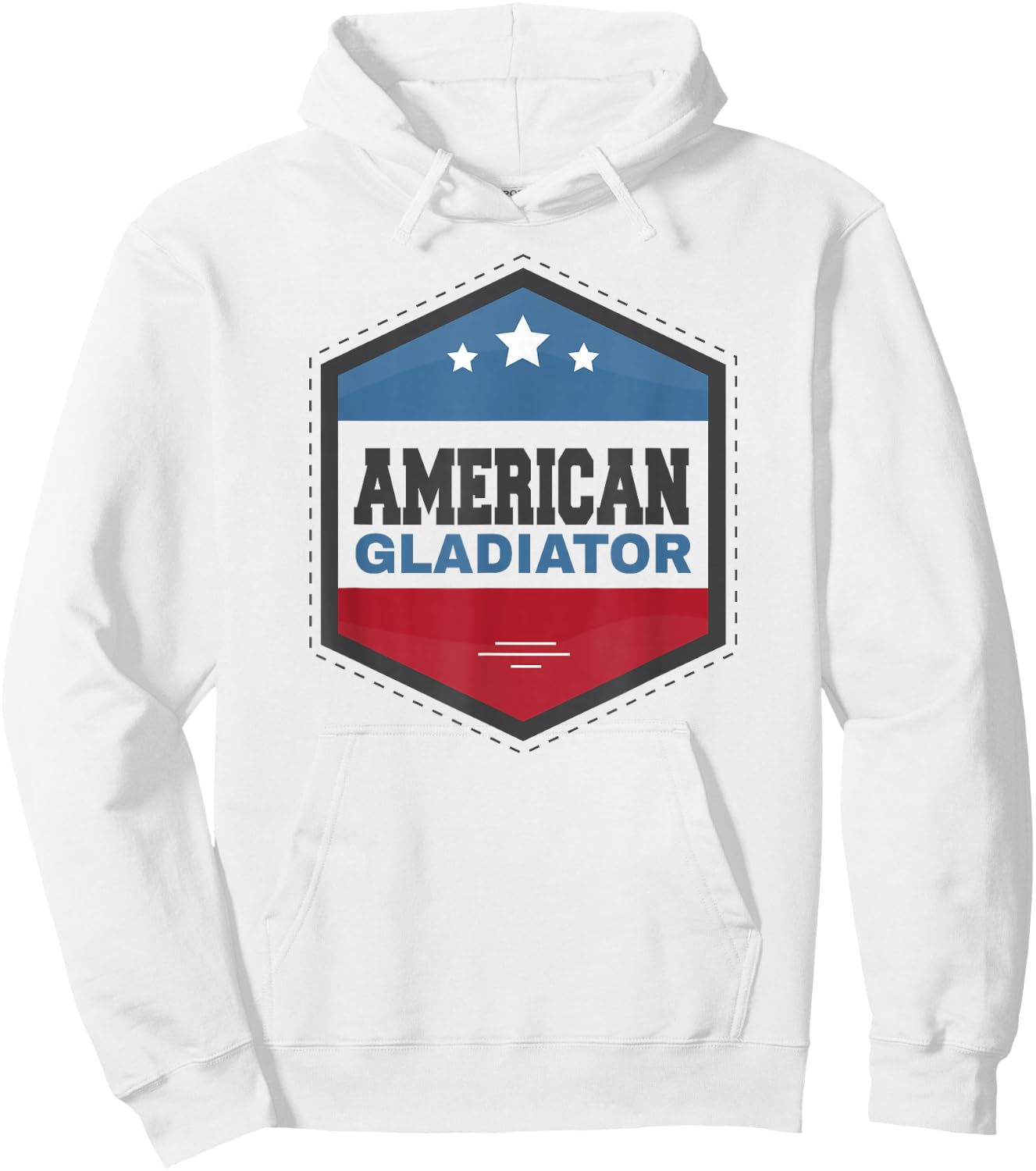 American Gladiator USA Flag Gym Sports Quote Humor Hoodie - Hoodie | White