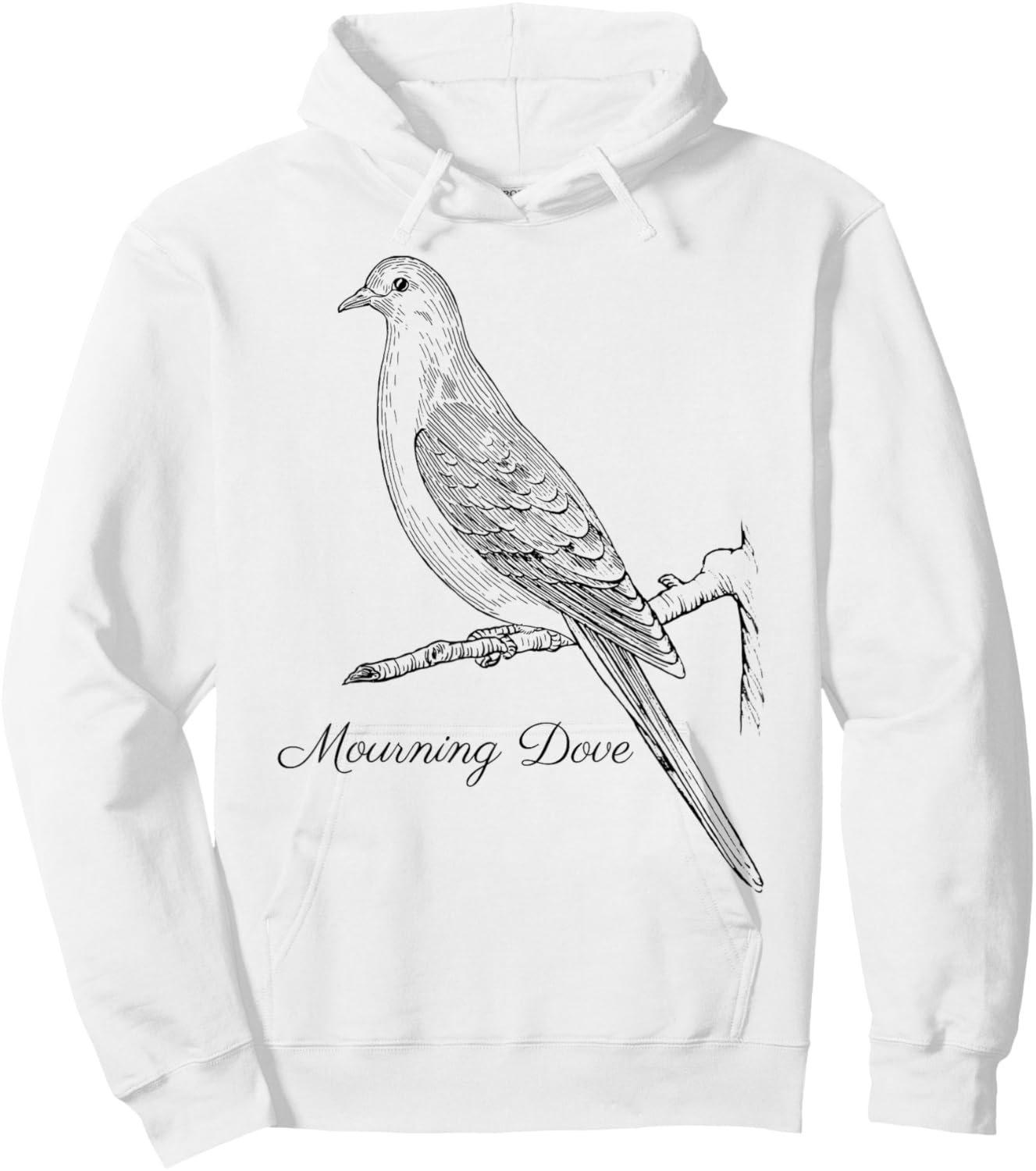 Mourning Dove Bird Shirt Ornithology Black Lines Hoodie - Hoodie | White