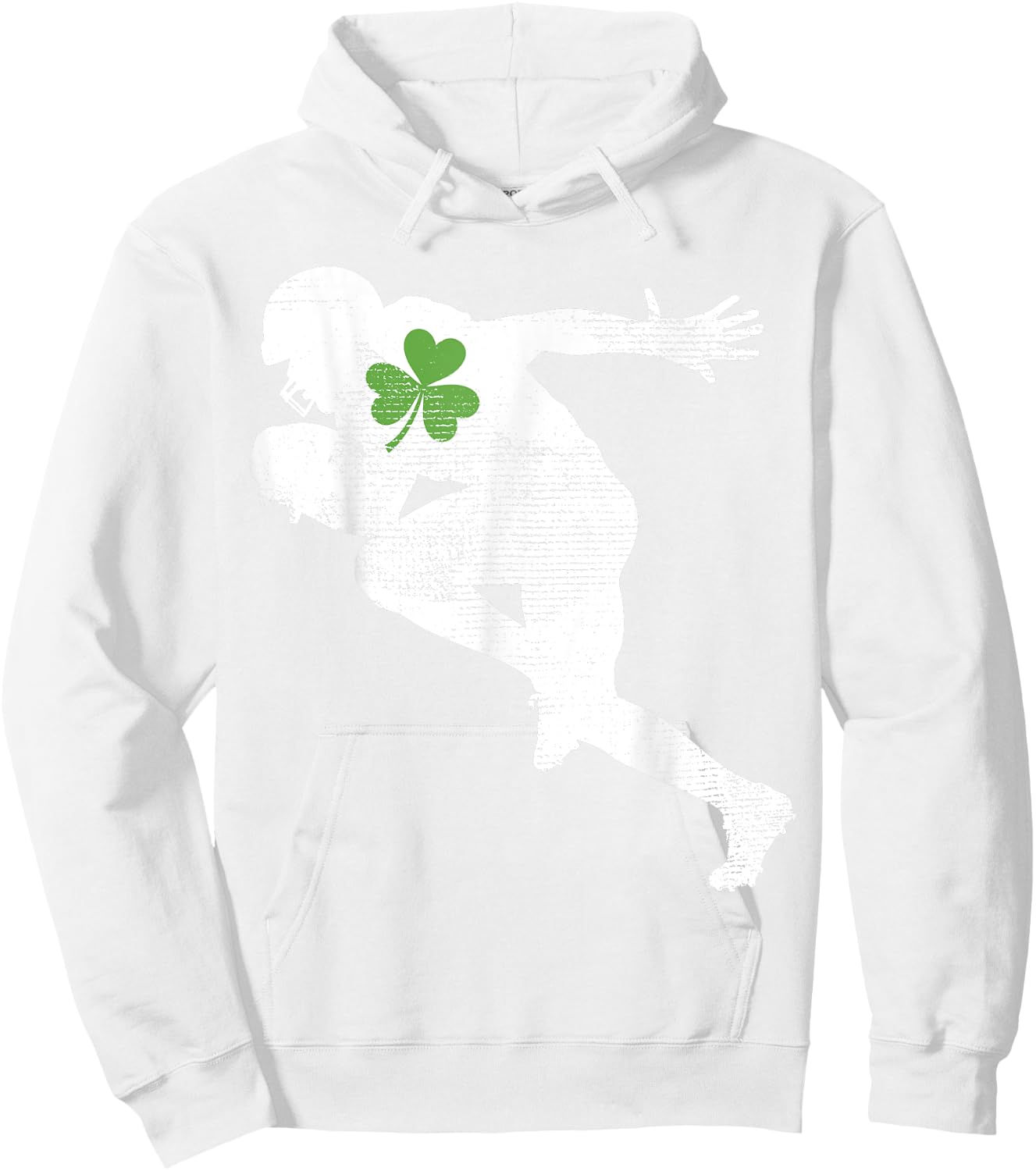 American Football Lovers Green Shamrock Leaf St Patricks Day Hoodie - Hoodie | White
