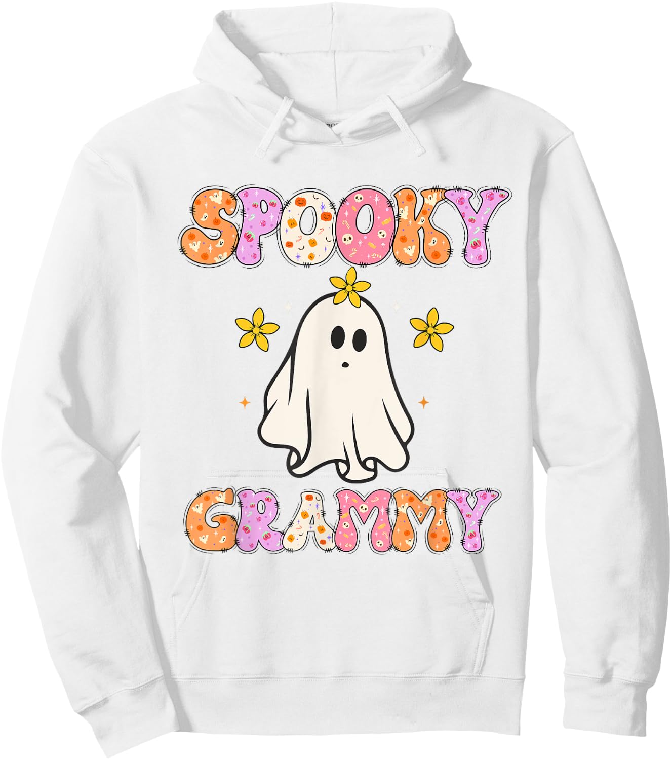 Spooky Grammy Halloween Grandma Groovy Hoodie - Hoodie | White