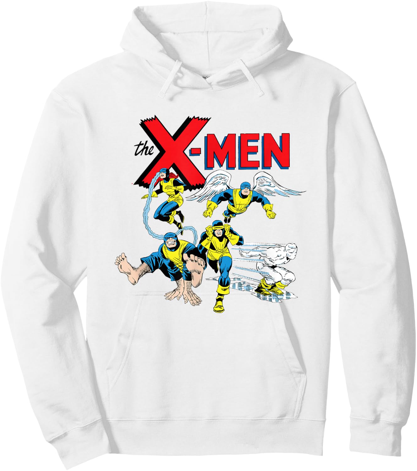 Marvel X-Men Original Group In Action Group Shot Vintage Hoodie - Hoodie | White