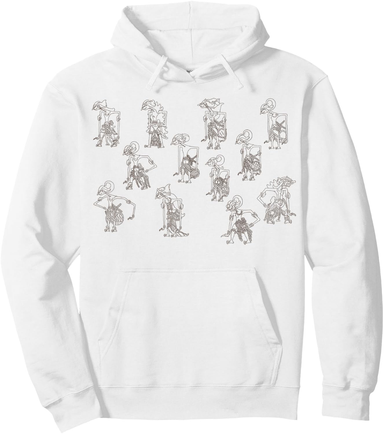Wayang Kulit, Indonesia's Puppetry Heritage Hoodie - Hoodie | White