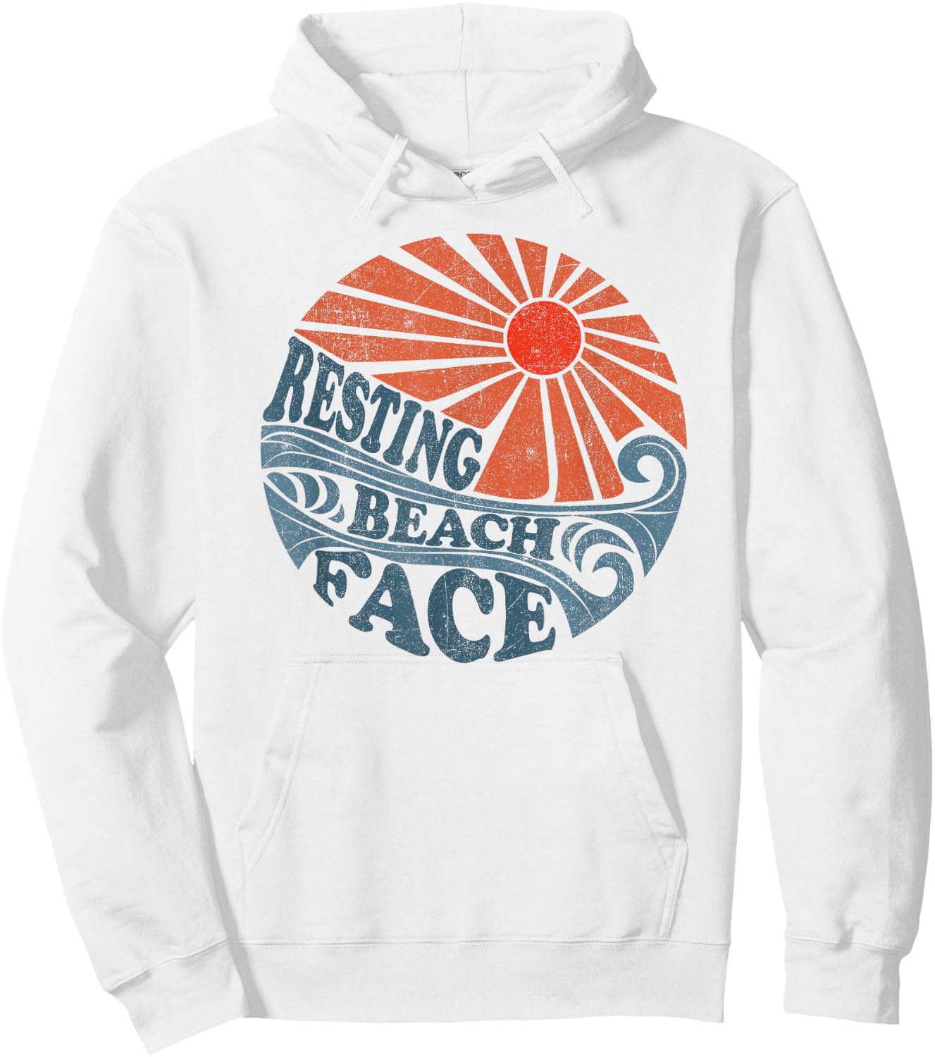 Vintage Resting Beach Face Funny Retro 70's Vacation Women's Hoodie - Hoodie | White