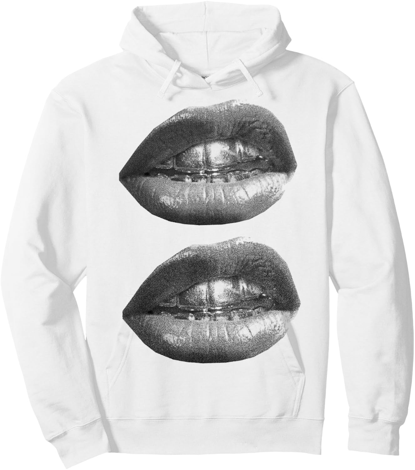 Char’s with y2k lip print Hoodie - Hoodie | White