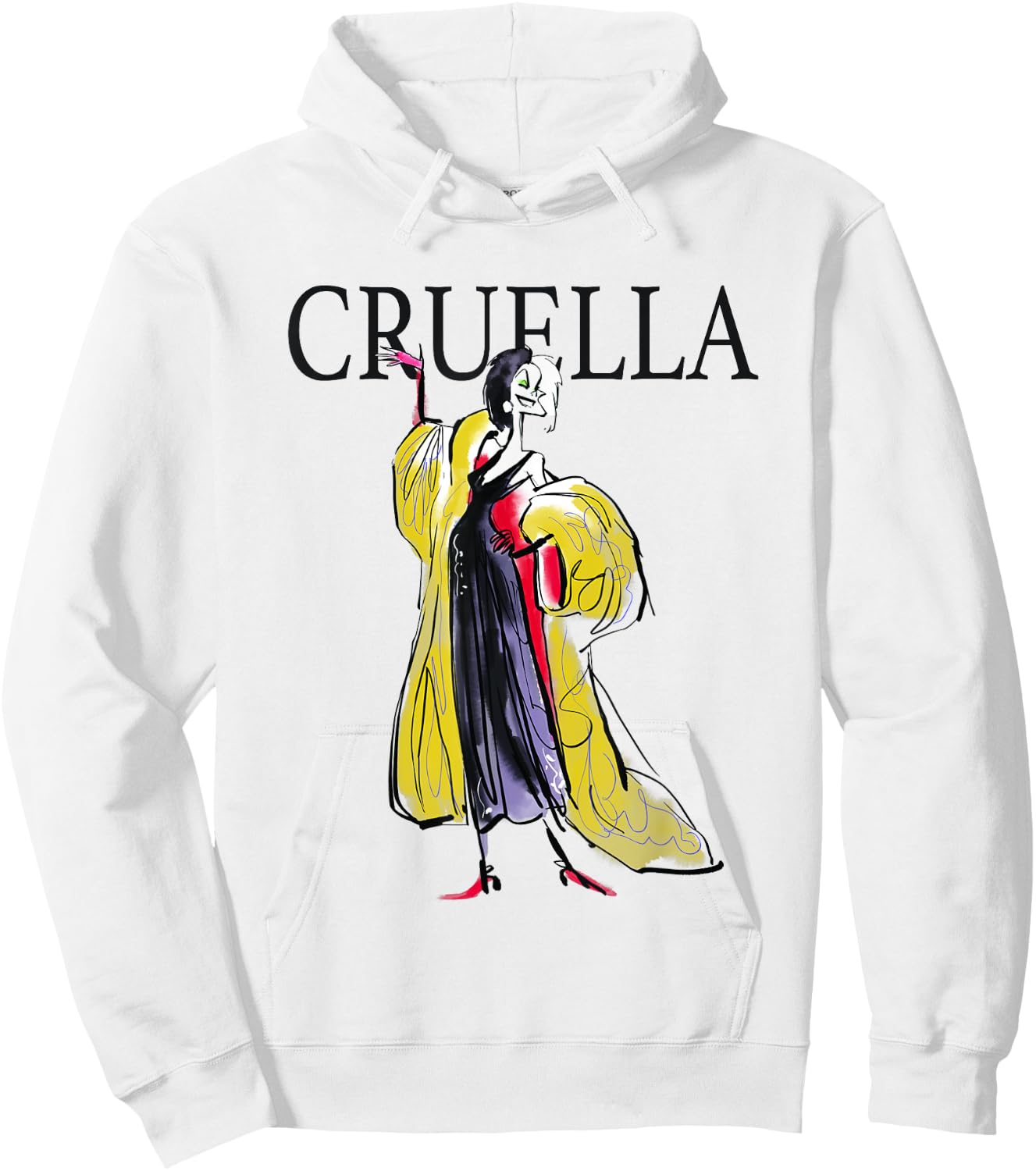 Disney 101 Dalmatians Cruella de Vil Sassy Retro Sketch Hoodie - Hoodie | White