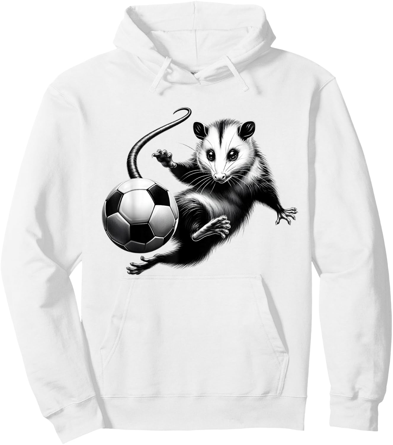 Vintage Possum Playing Soccer Opossum Lover Soccer Player Hoodie - Hoodie | White