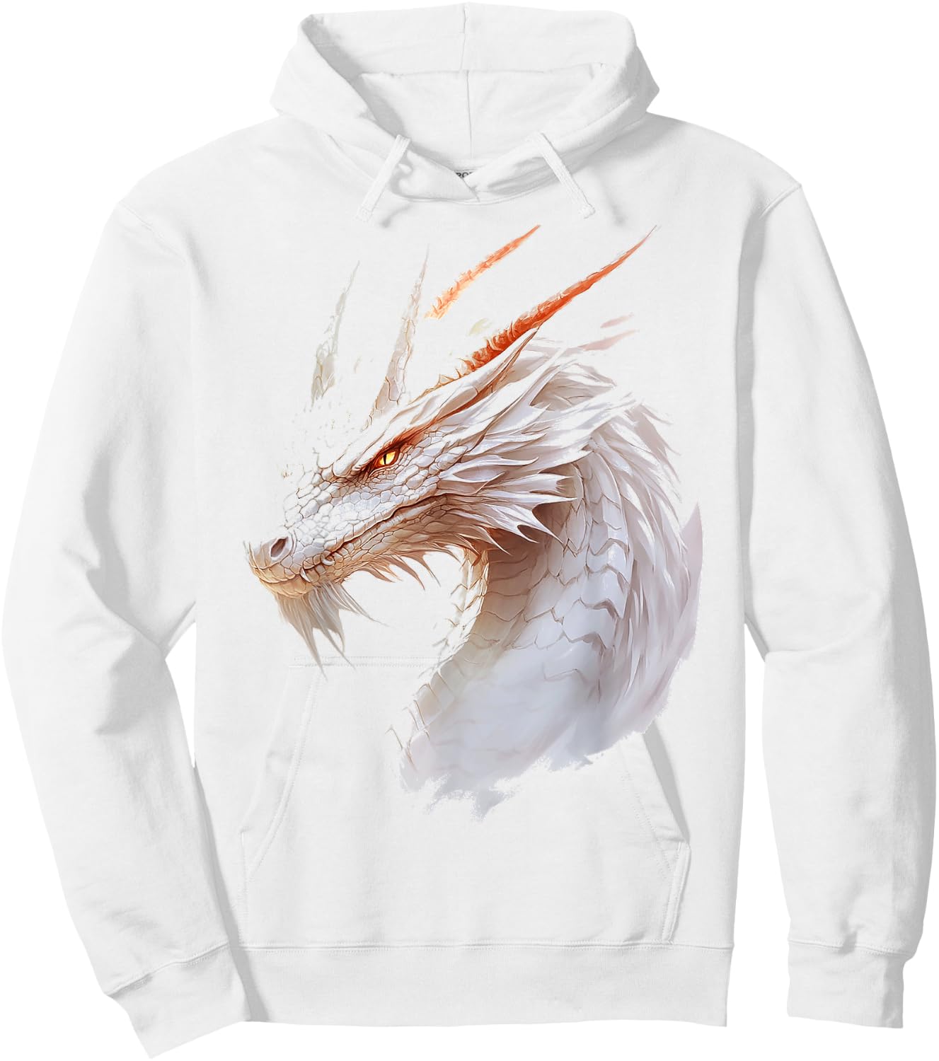 White Dragon Motif Mythical Art White Dragon Hoodie - Hoodie | White