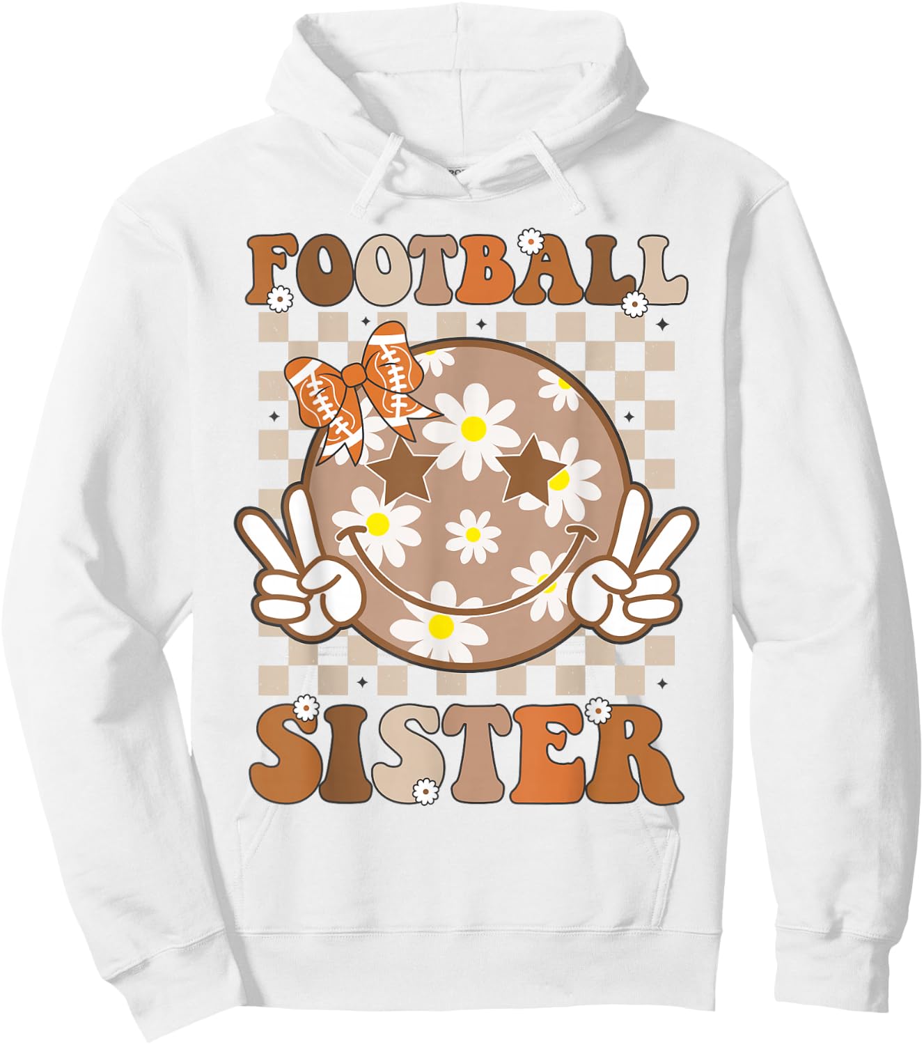 Football Sister Shirt for Girls Women Toddler Sport Lover Hoodie - Hoodie | White