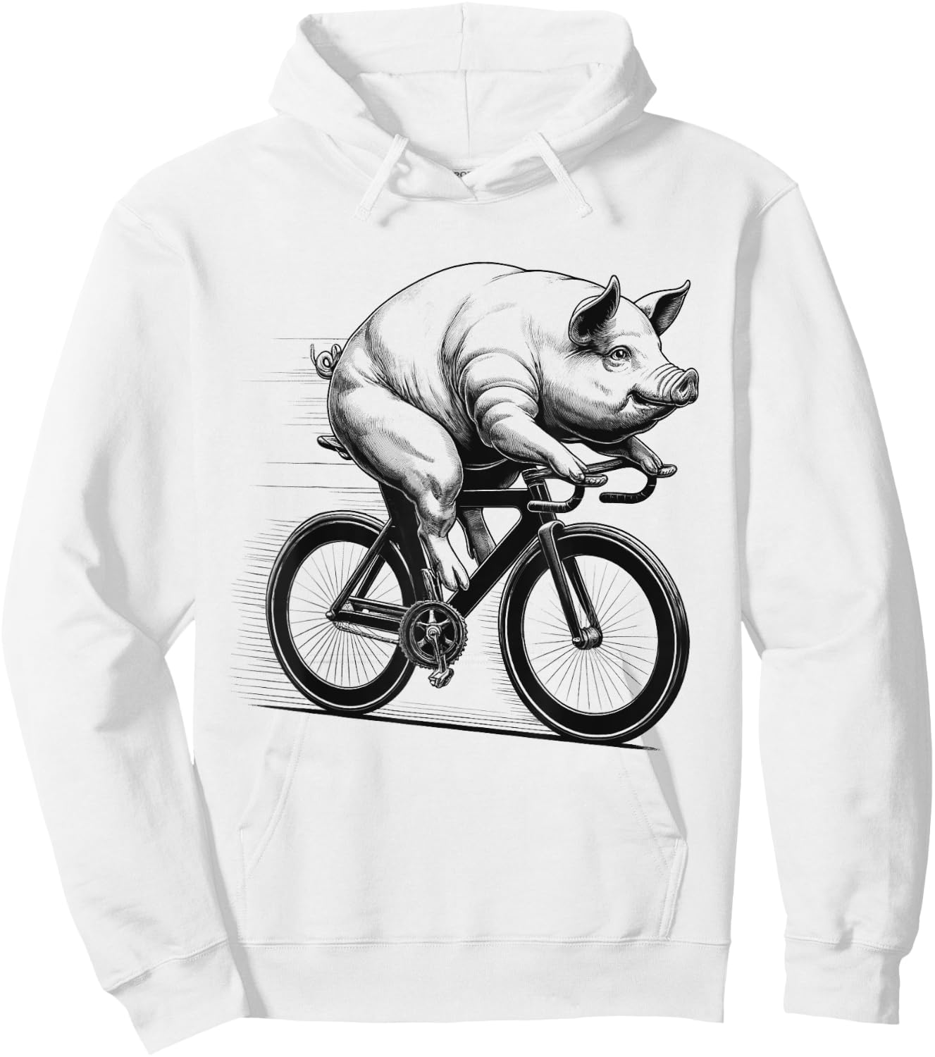 Pig Riding Bike Biker Bicycle Lover Biking Hoodie - Hoodie | White