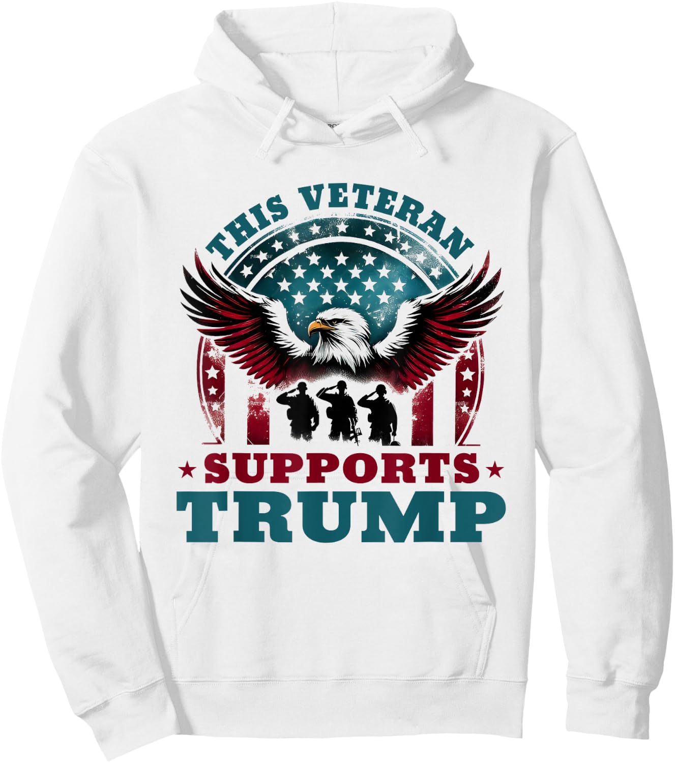 This Veteran Supports Trump 2024 American Flag 4th Of July Hoodie - Hoodie | White