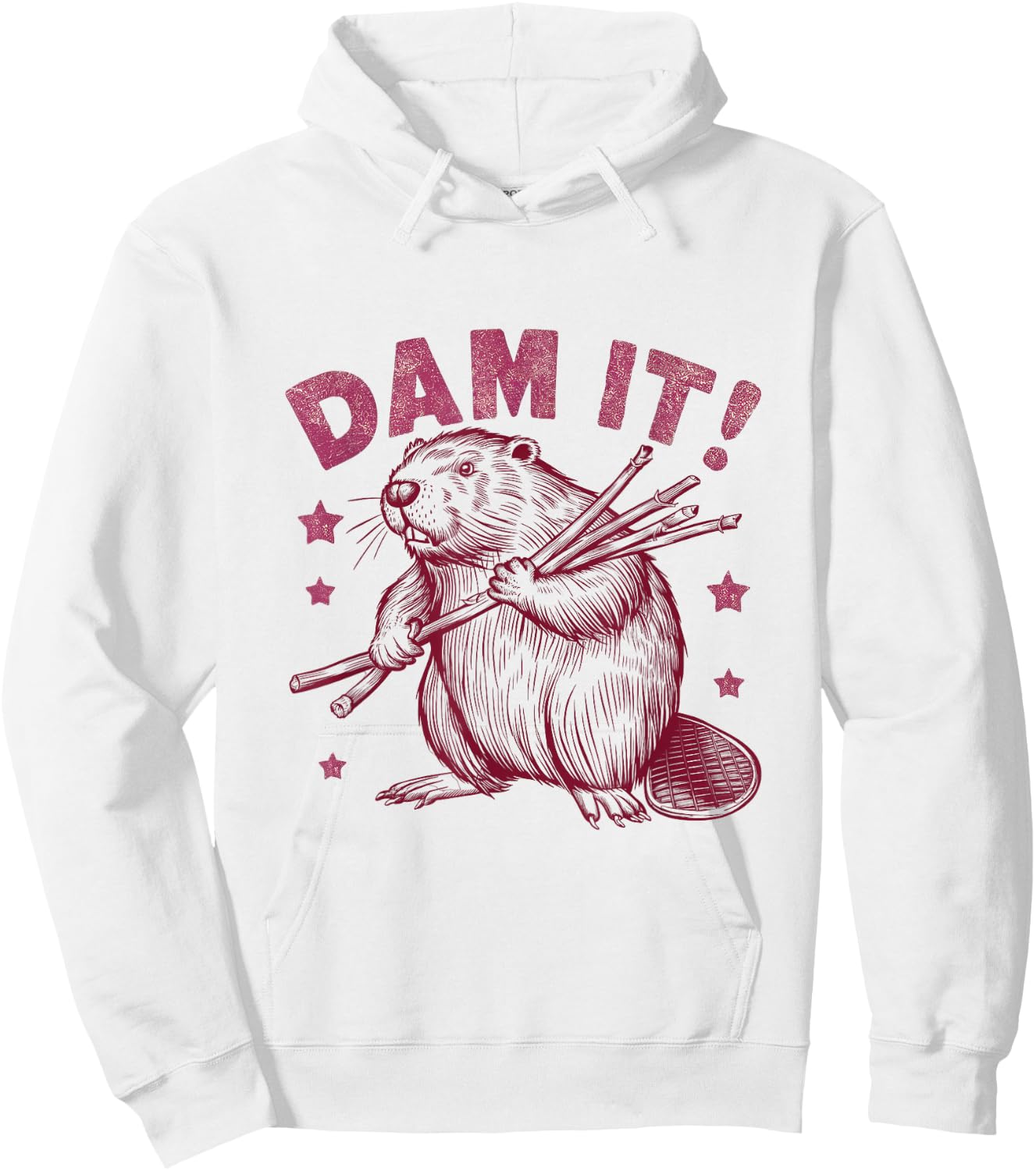 Sarcastic Beaver Hoodie - Hoodie | White
