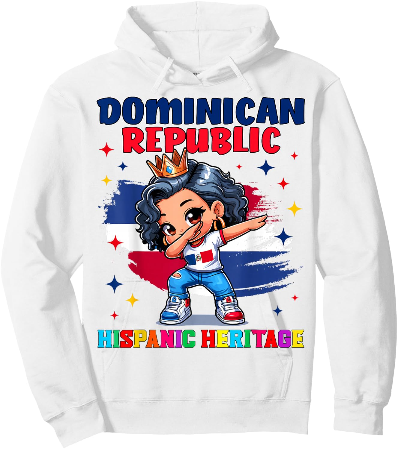 Dominican Republic Girl Hispanic Heritage Celebration Kids Hoodie - Hoodie | White