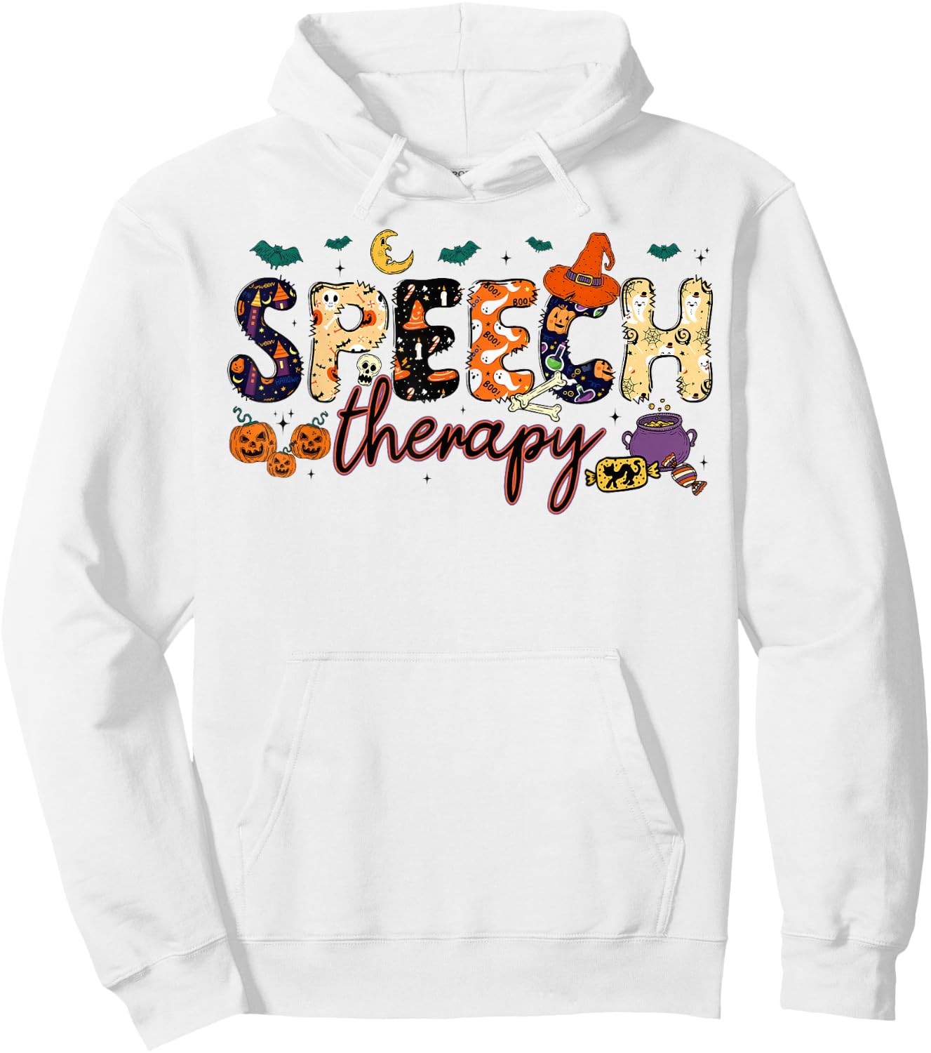 SLP Speech Language Pathologist Speech Therapist Halloween Hoodie - Hoodie | White