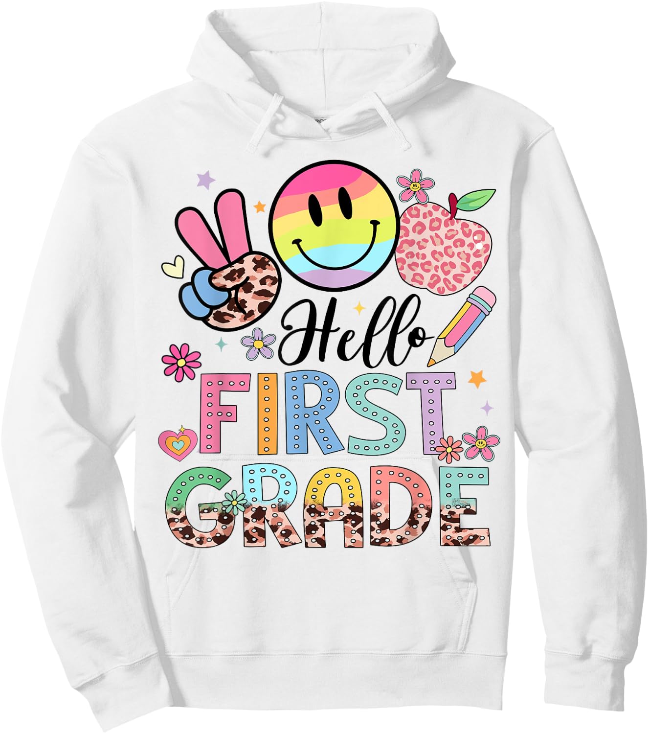 Hello 1st grade Boy Girl Teacher Back To School 1st grade Hoodie - Hoodie | White