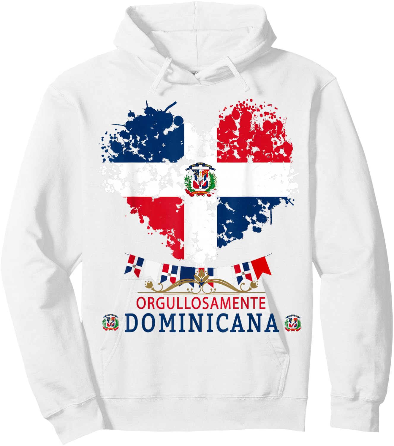 Coat of Arms Republica Dominicana & Dominican Flag Outfit Hoodie - Hoodie | White