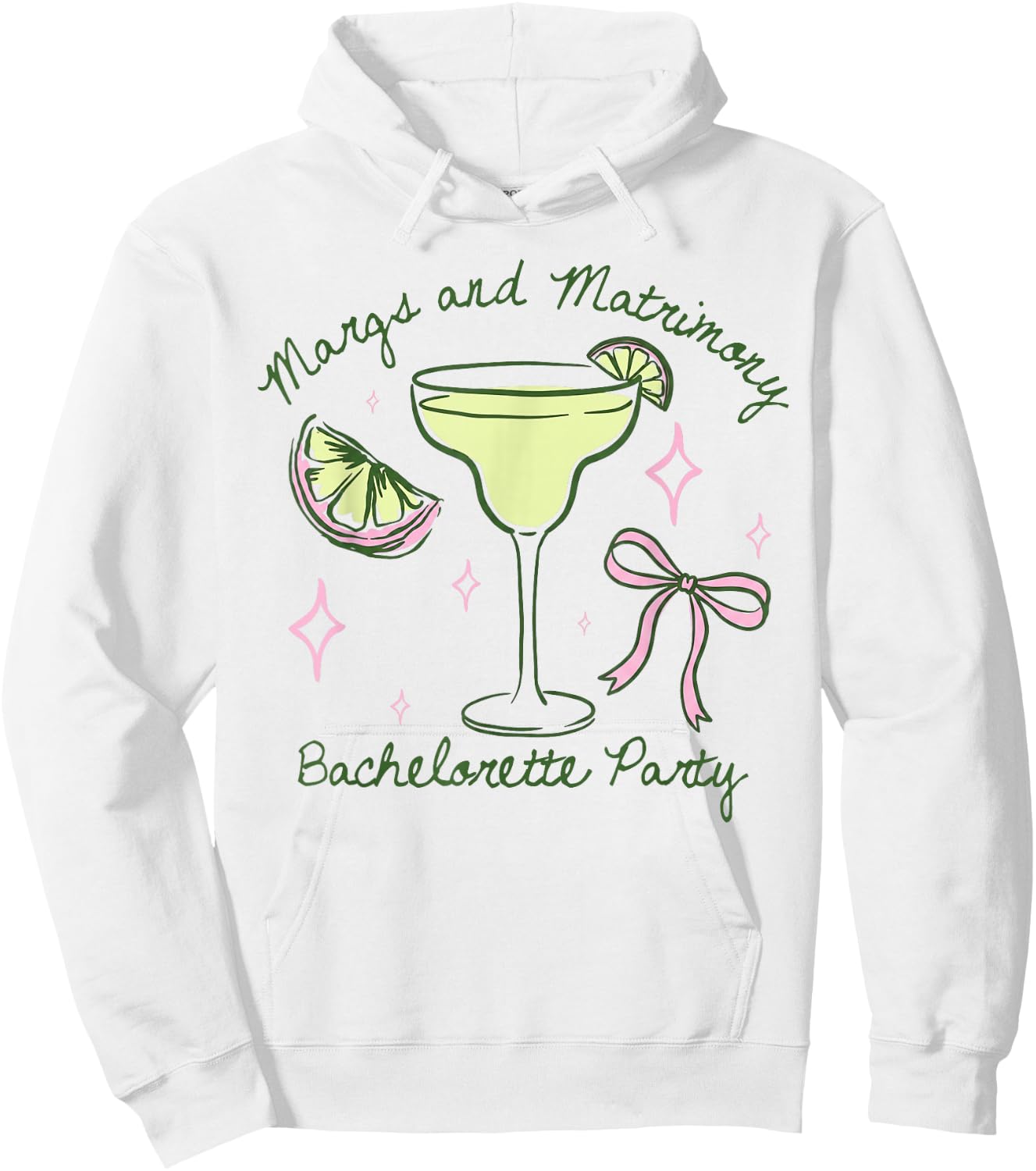 Margs and Matrimony Funny Tequila Bachelorette (2-Sided) Hoodie - Hoodie | White