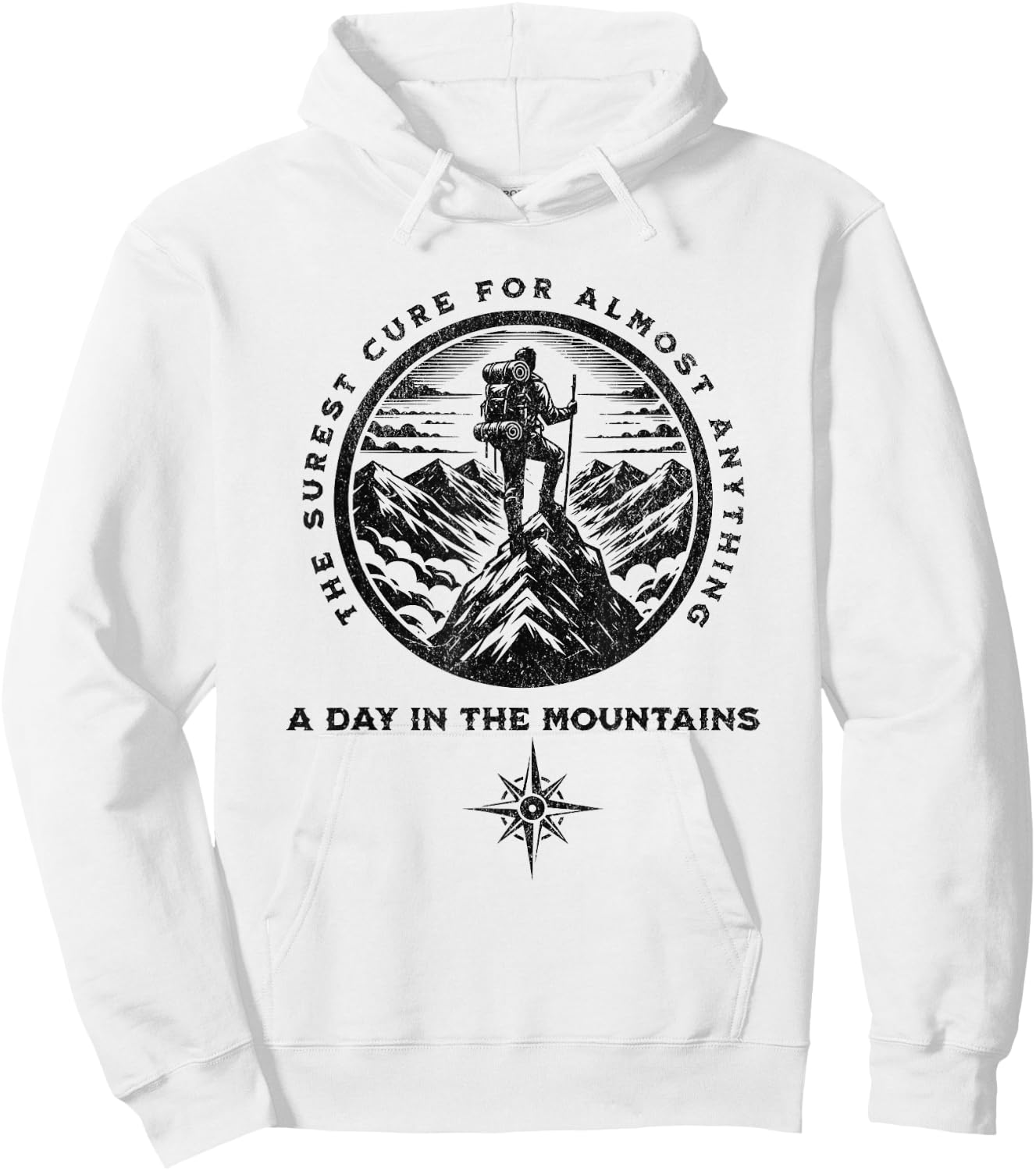A Day in the Mountains - , men and kids Cool Hiking Hoodie - Hoodie | White