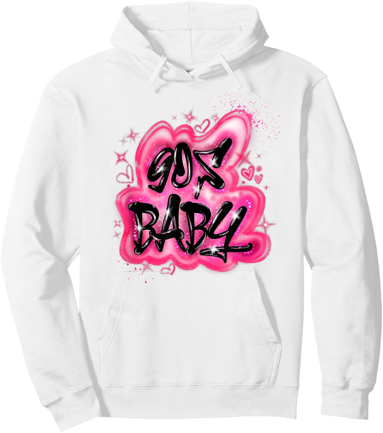 90s Classic Airbrush Style Graphic Retro Birthday Hoodie - Hoodie | White
