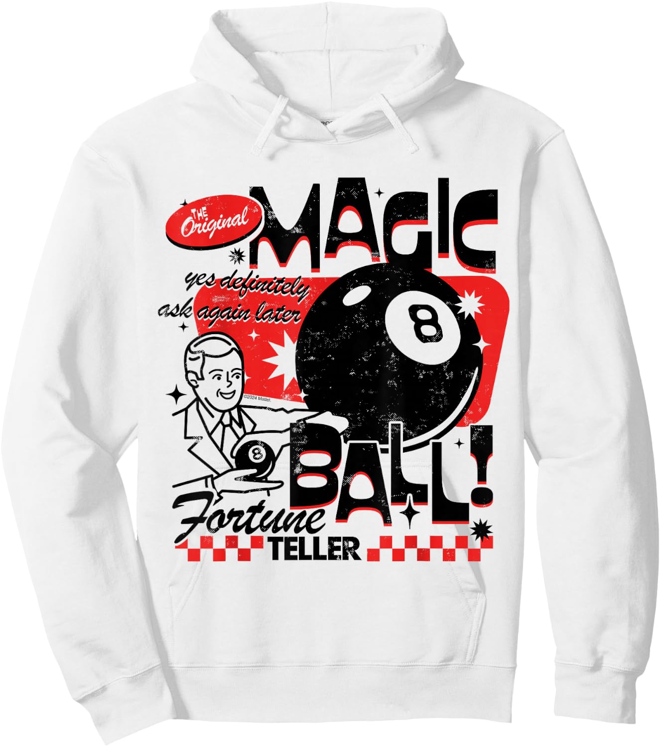Magic 8 Ball - The Original Fortune Teller Vintage Pattern Hoodie - Hoodie | White
