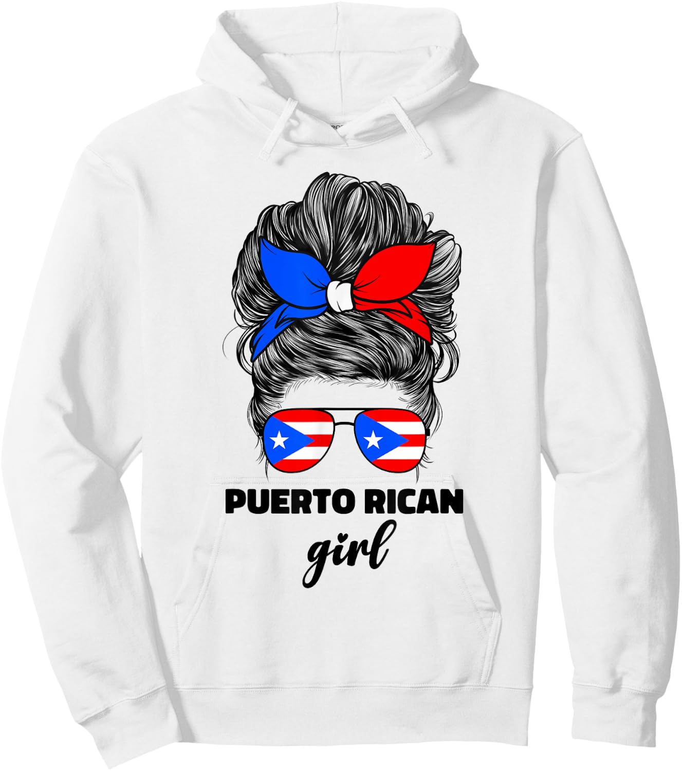 Puerto Rican Girl Girls Boricua Puerto Rico Flag Hoodie - Hoodie | White