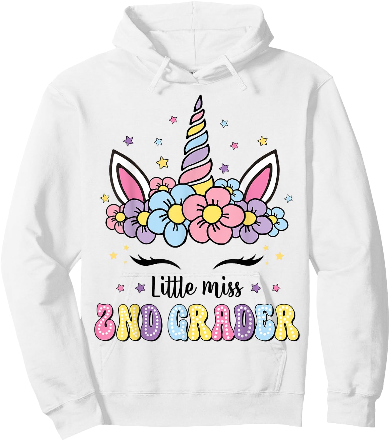 Little Miss 2nd Grade Grader Hello First Day Of School Girls Hoodie - Hoodie | White