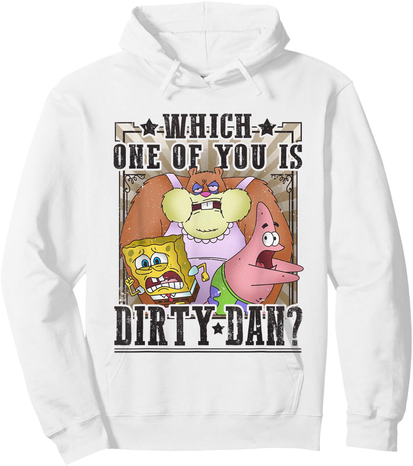 SpongeBob SquarePants Which One Of You Is Dirty Dan? Vintage Hoodie - Hoodie | White