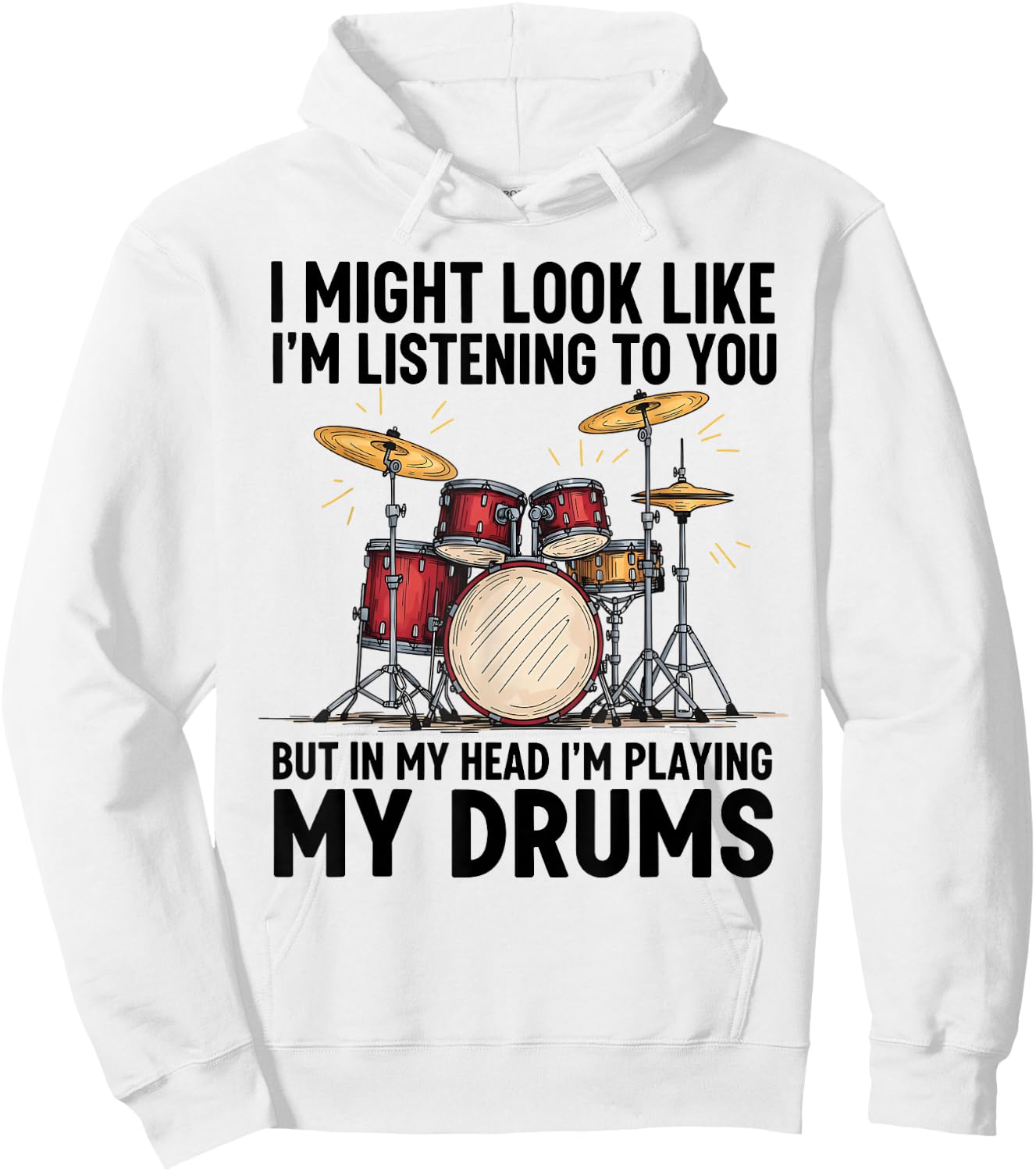 I Might Look Like I'm Listening to You But in My Head Hoodie - Hoodie | White