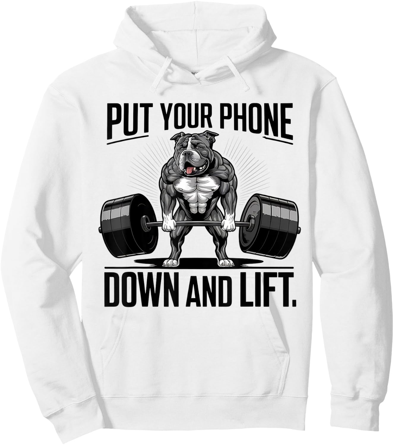 Put Your Phone Down And Lift funny dog Men Women Hoodie - Hoodie | White
