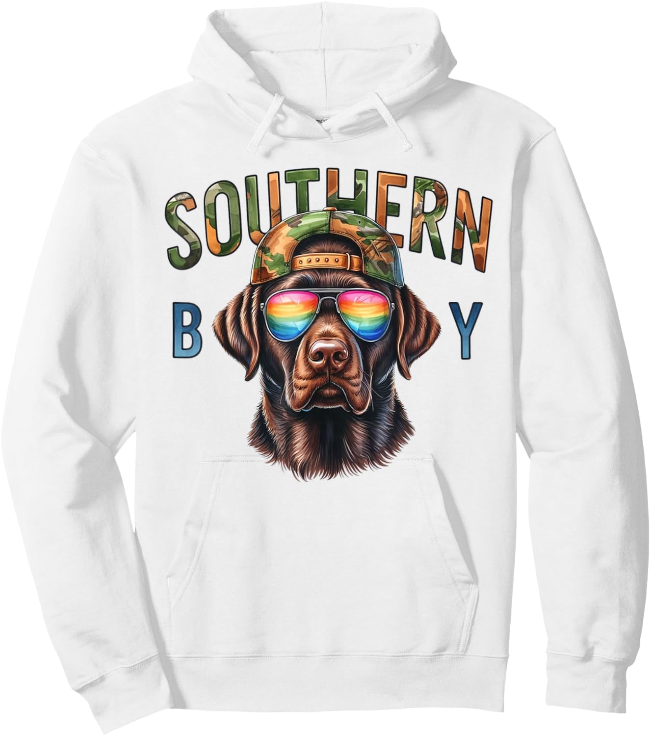 Southern Boy Hunting Dog Labrador Western Hunting Boy Hoodie - Hoodie | White