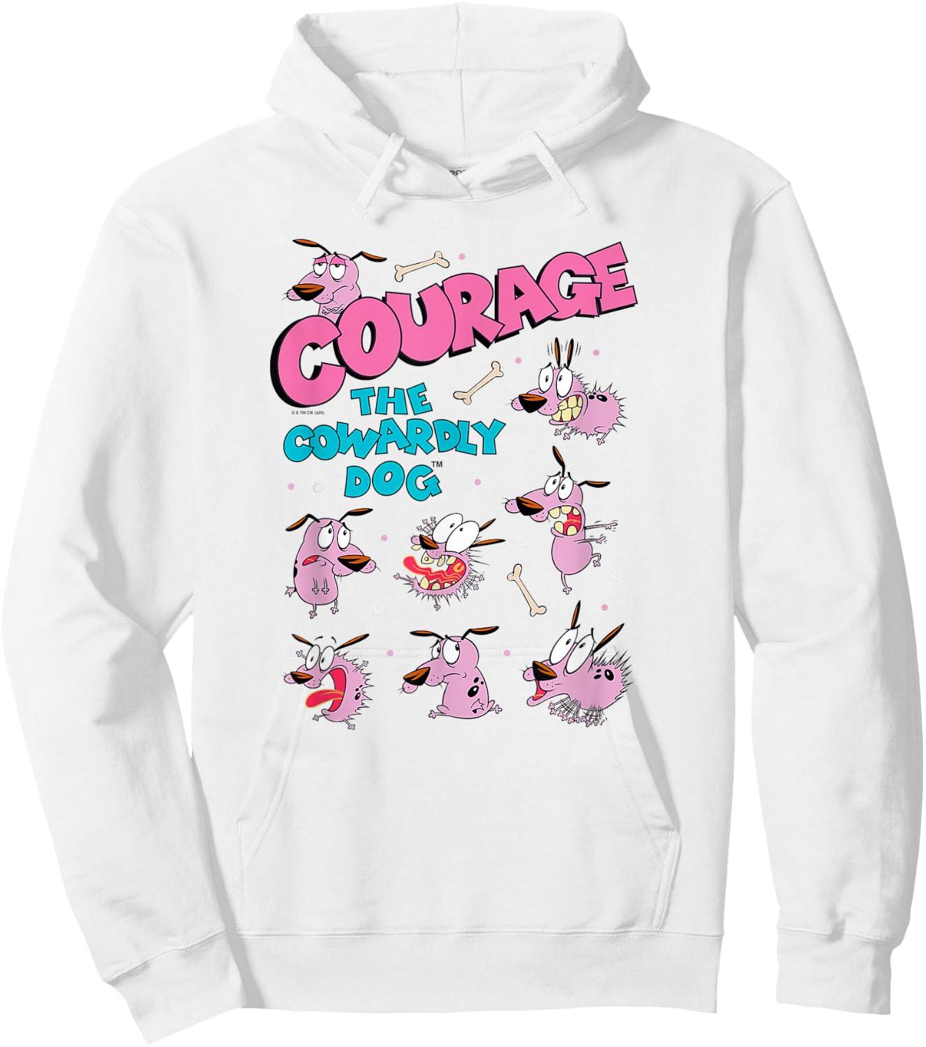 Courage The Cowardly Dog Moods of Courage Collage Cartoon Hoodie - Hoodie | White