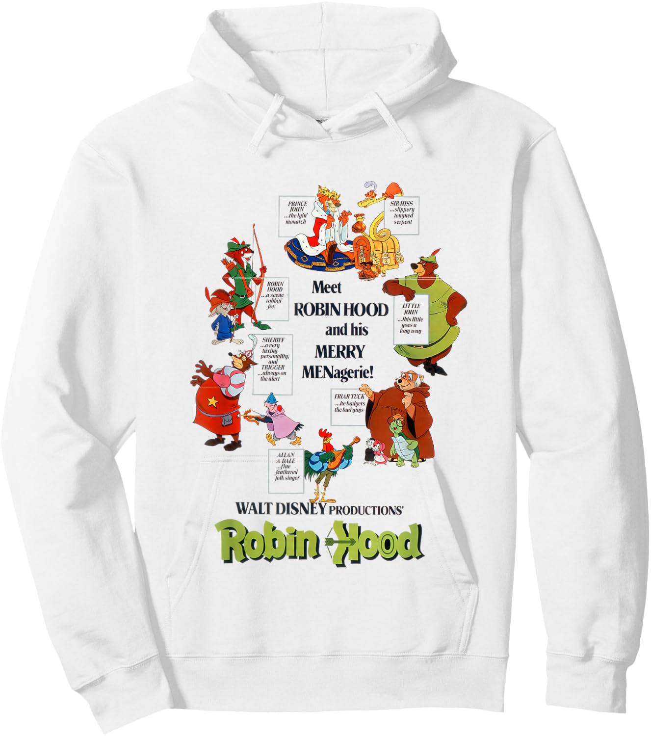 Disney Robin Hood Meet Robin Hood and His Merry Menagerie! Hoodie - Hoodie | White