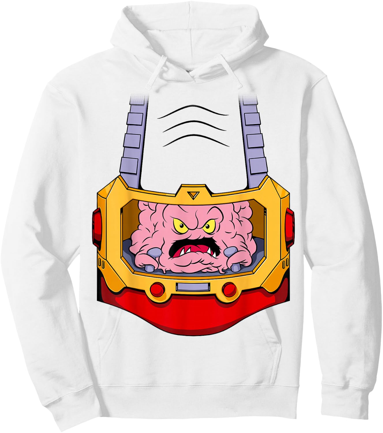 TMNT Krang Costume Belly Evil Supervillain Ninja Turtle Hoodie - Hoodie | White