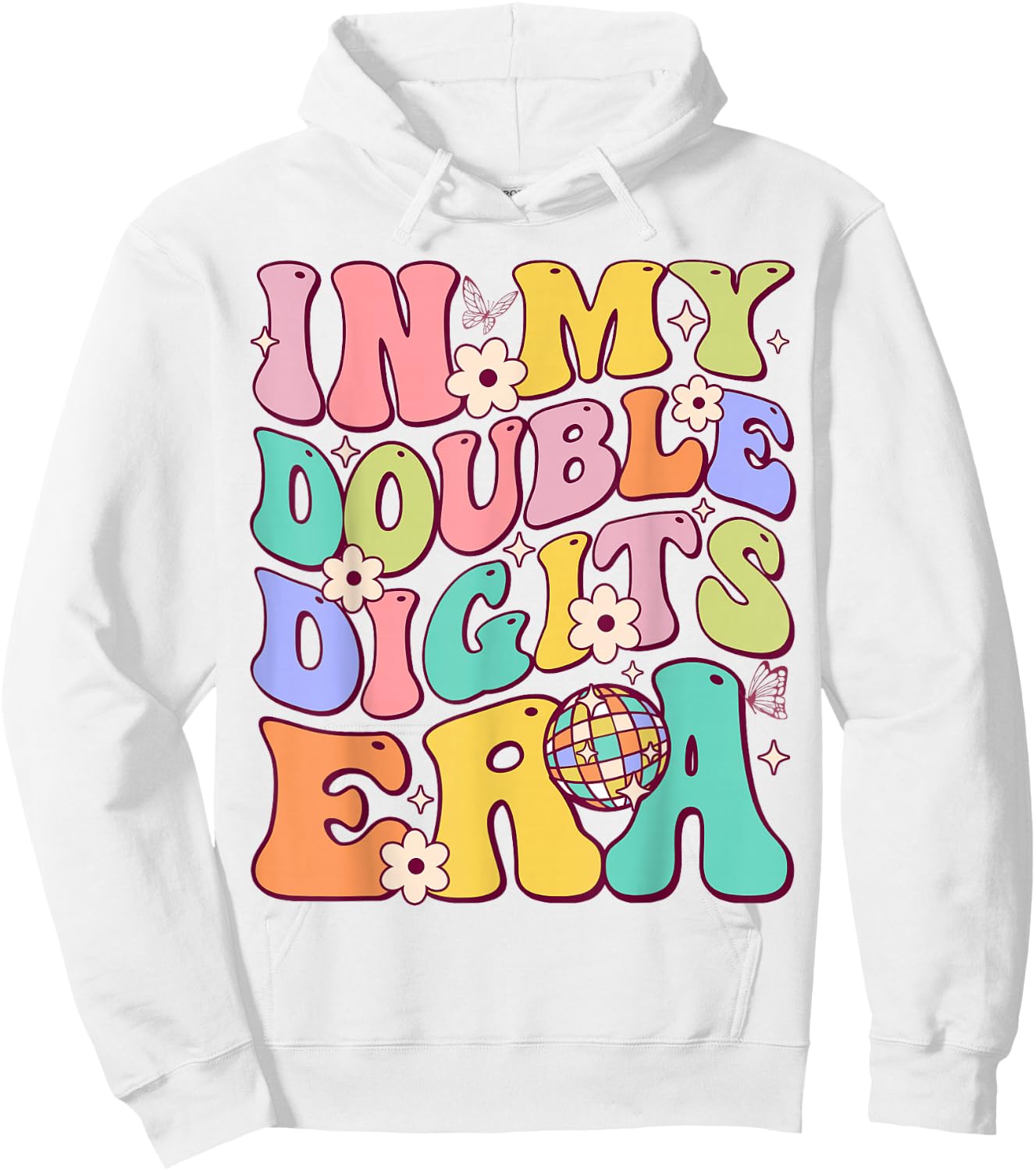 Girl In My Double Digits Era Retro 10 Year Old 10th Birthday Hoodie - Hoodie | White