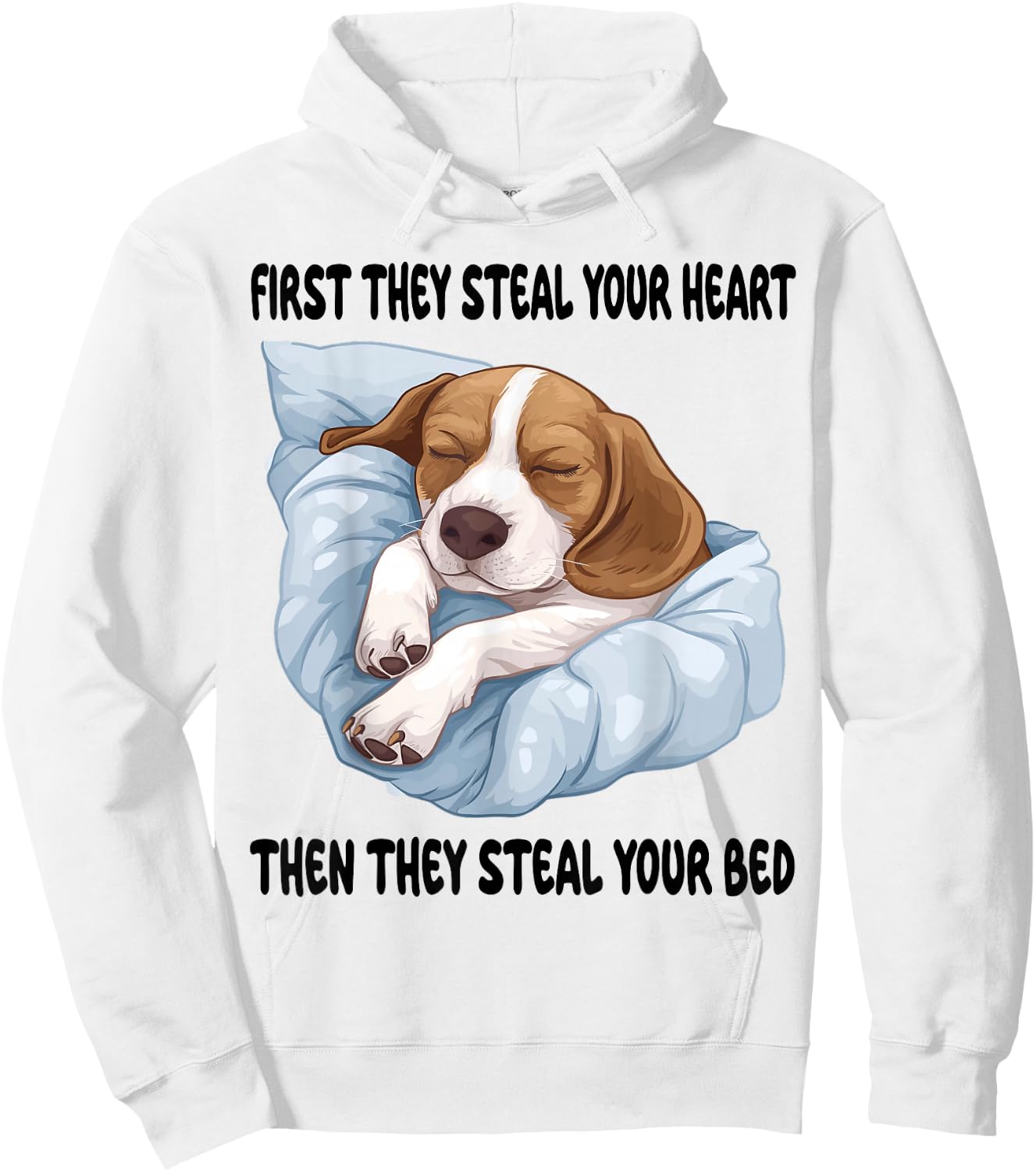 Beagle Sleeping Pajamas Nightgown Hoodie - Hoodie | White