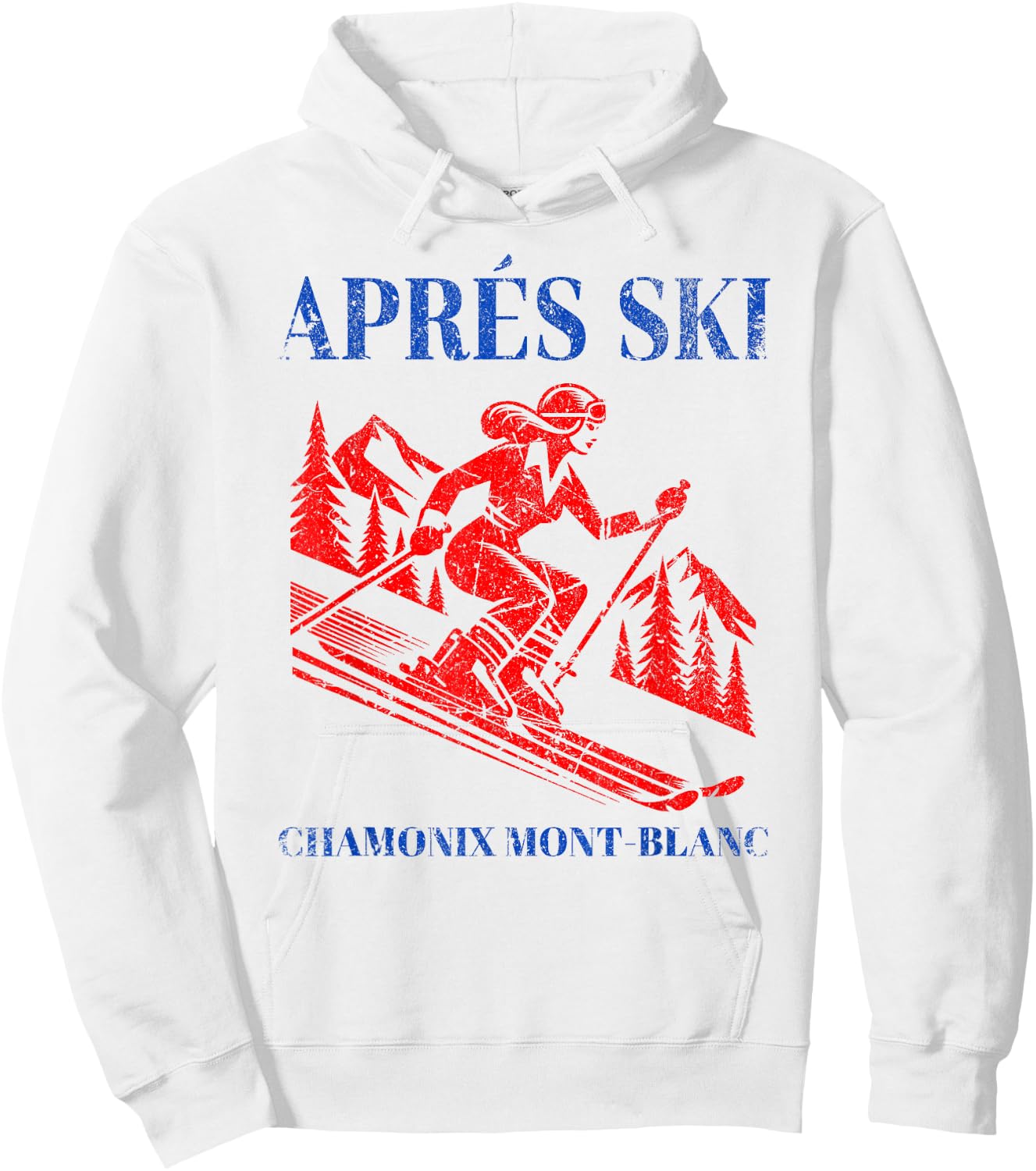 Ski Apres Vintage Ski Skiing Mont Blanc Retro Snow Skier Hoodie - Hoodie | White