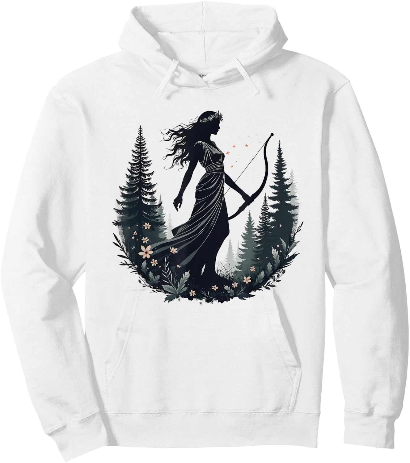 Agema Apparel Artemis Ancient Greek Goddess Greek Mythology Hoodie - Hoodie | White