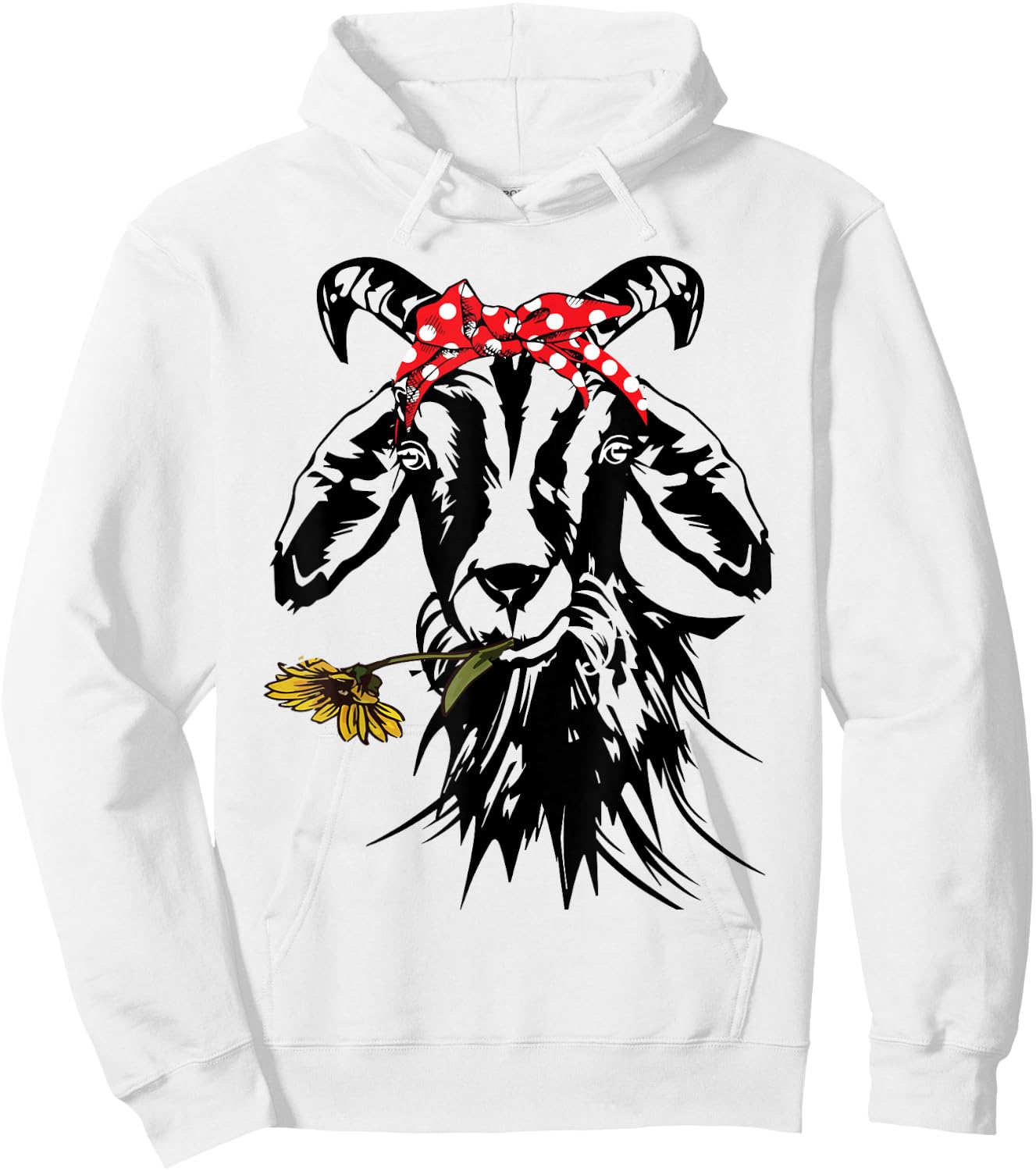Women's Goats Bandana Farm Animal Lover Funny Goat Graphics Hoodie - Hoodie | White
