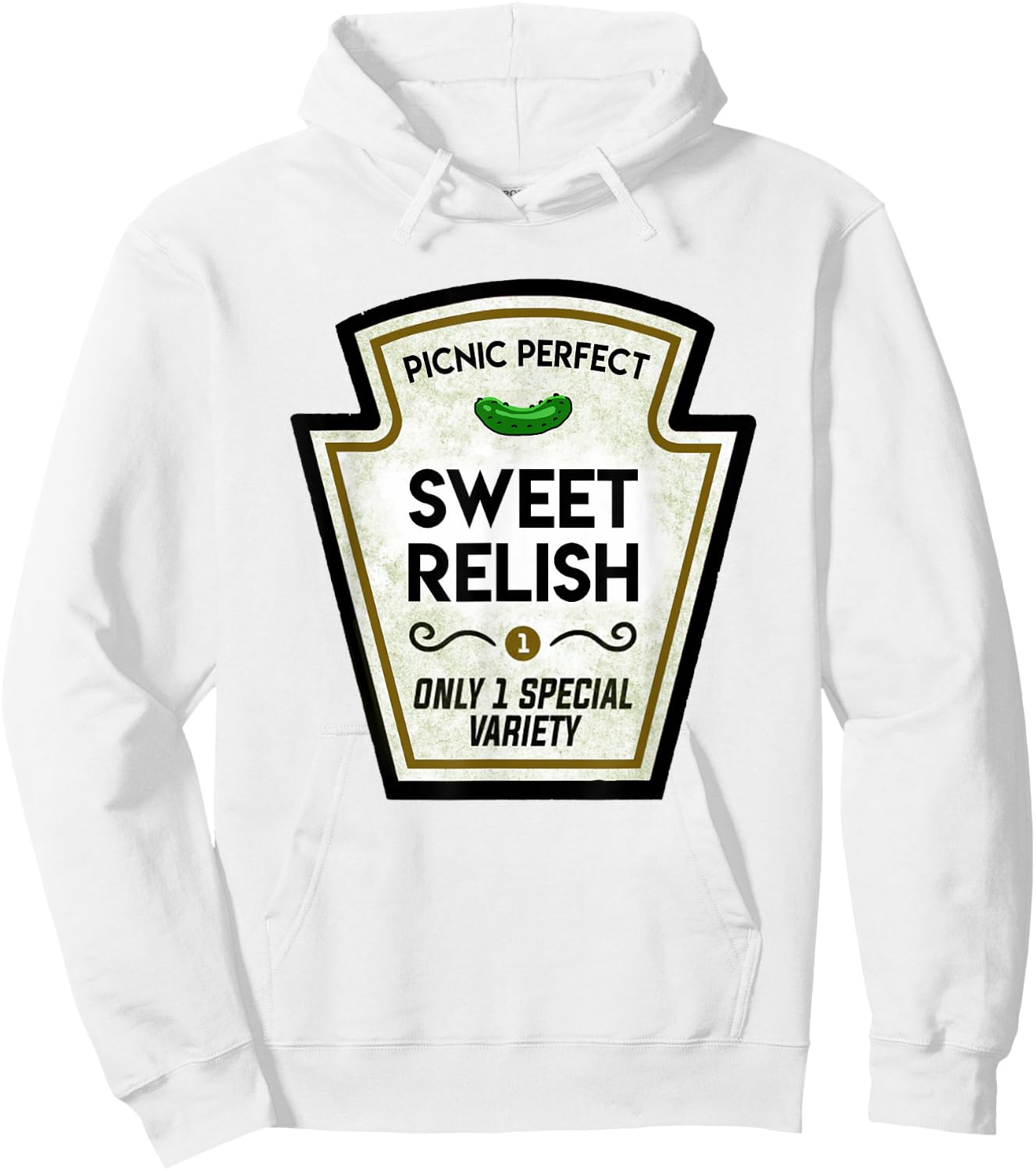 Sweet Relish Pickle Bottle Label Halloween Matching Costume Hoodie - Hoodie | White