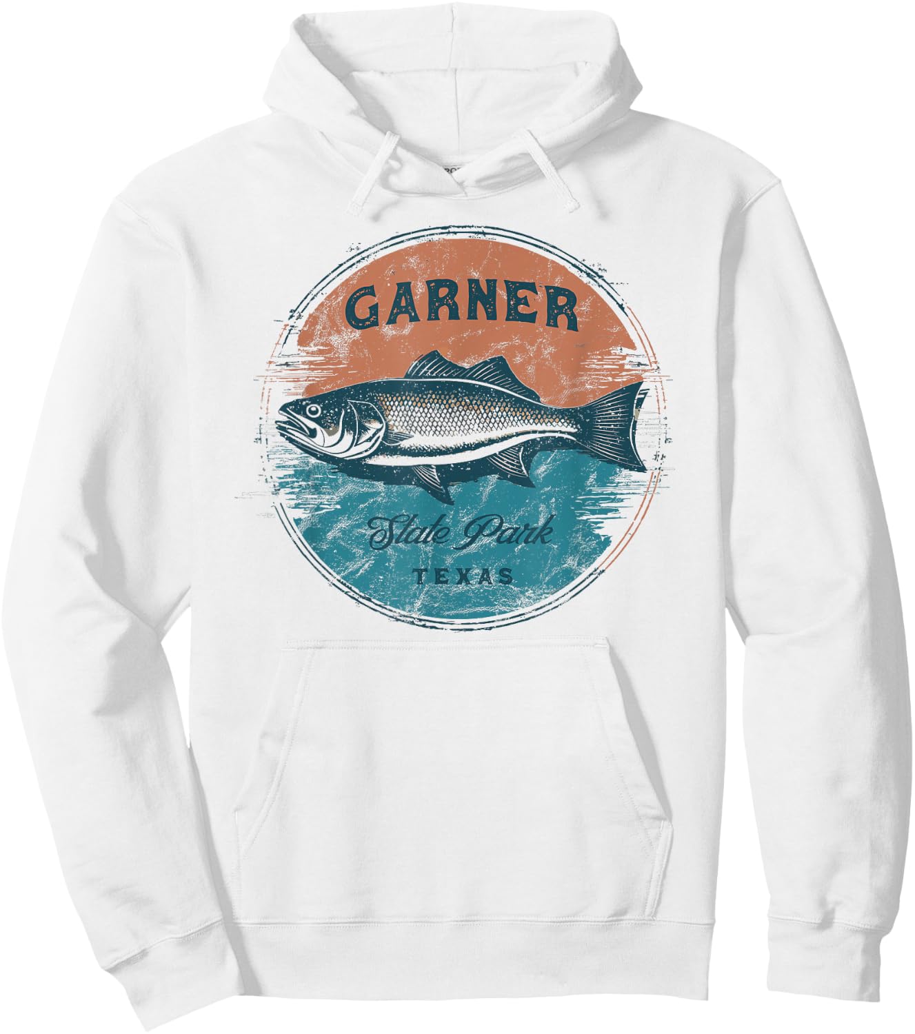 Garner State Park Texas Retro Vintage Fishing Hoodie - Hoodie | White