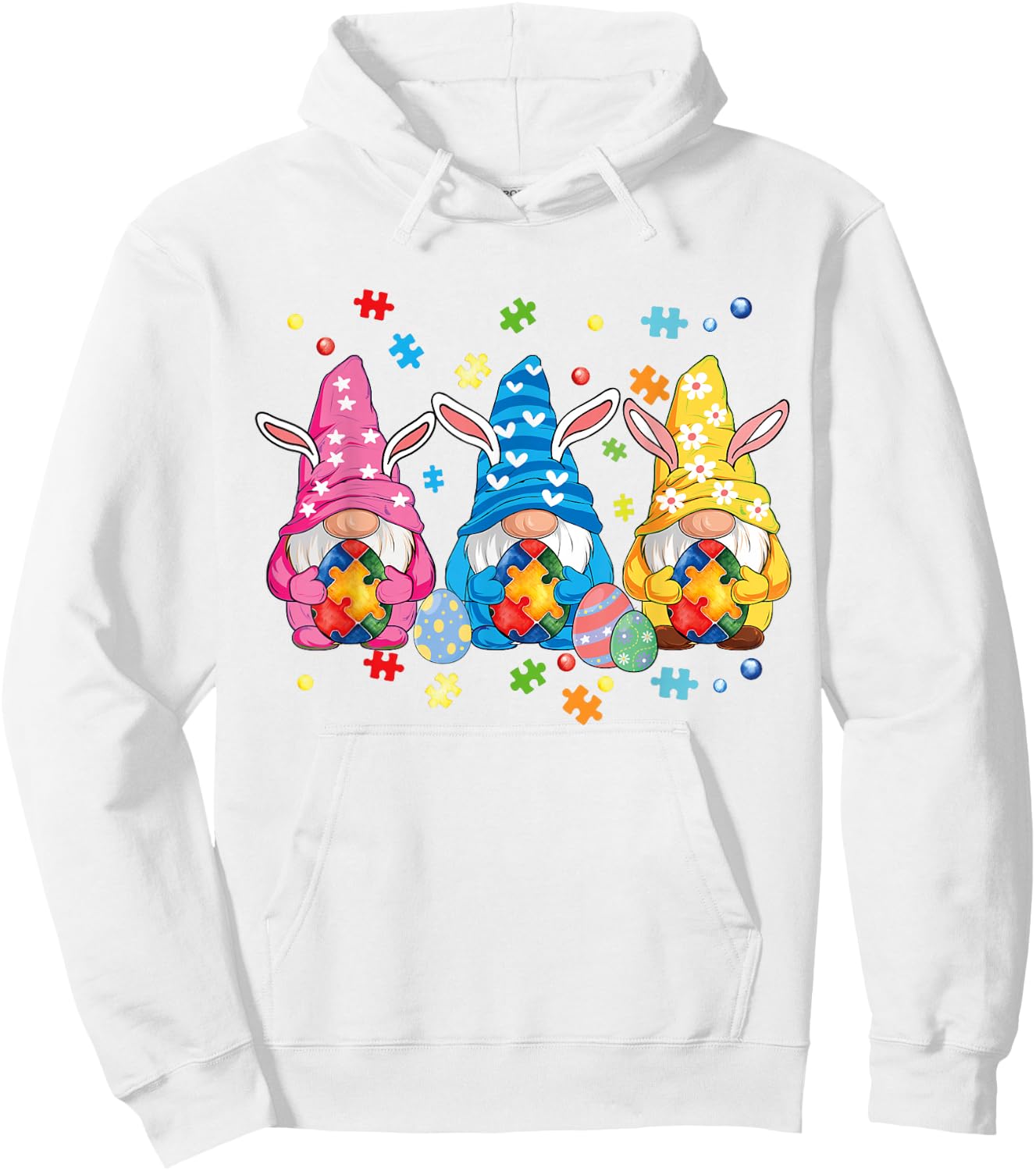 Gnome Autism Awareness Easter Day Gnomes Autism Hoodie - Hoodie | White