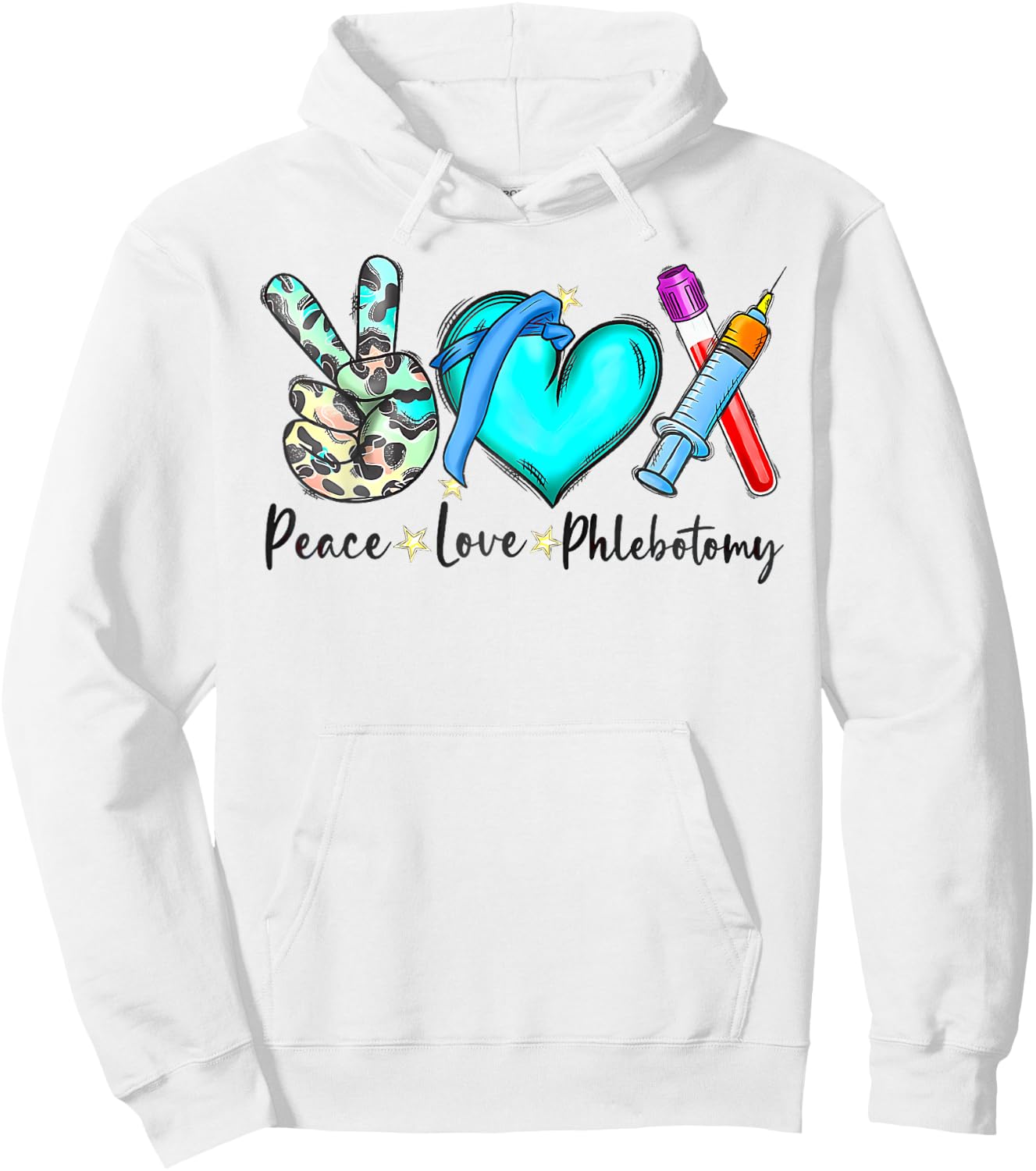 Peace Love Phlebotomy Nurse Phlebotomist Tie Dye Technician Hoodie - Hoodie | White
