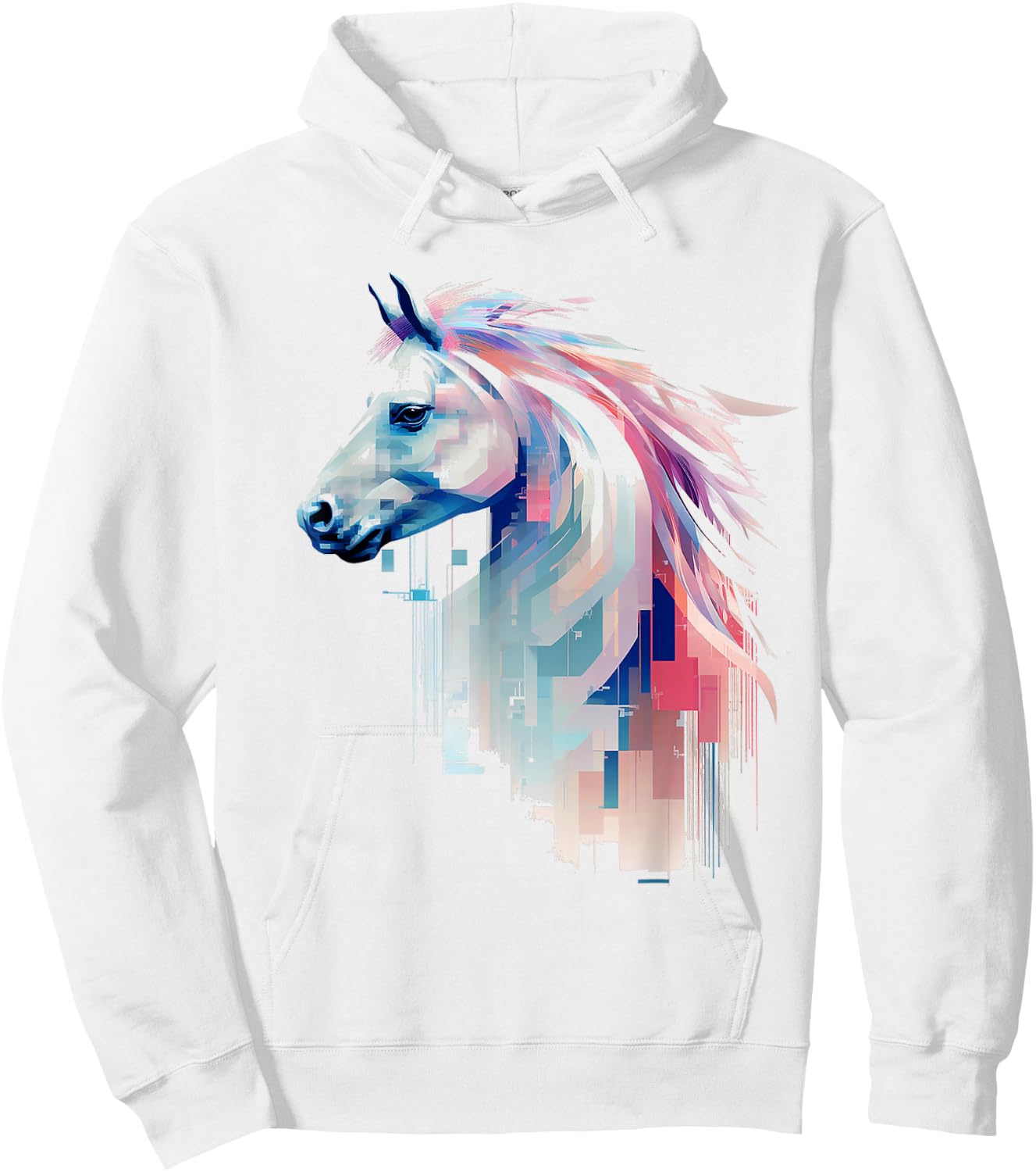 Horse Animal Colorful Zoo Abstract Art Painting Horse Hoodie - Hoodie | White