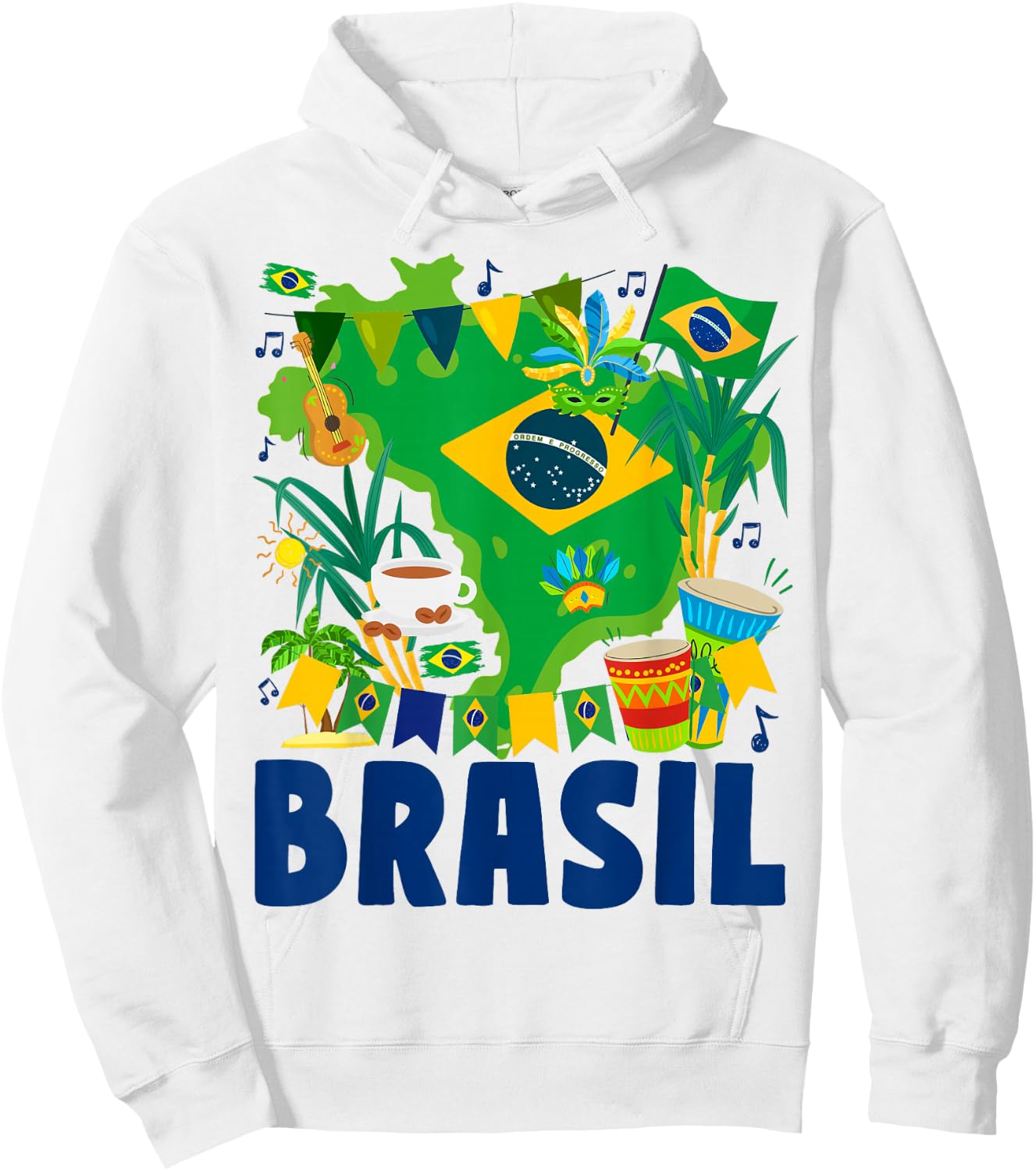 Brasil Flag Outfit Idea Brazil & Brazilian Flag Hoodie - Hoodie | White