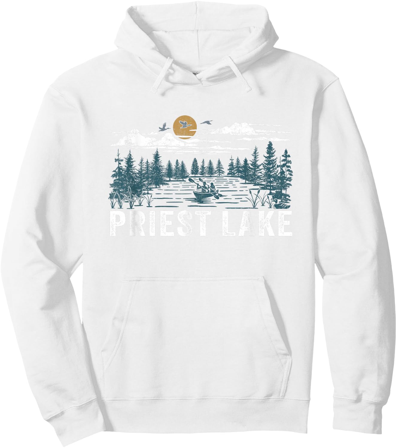 Priest Lake Idaho Hoodie - Hoodie | White