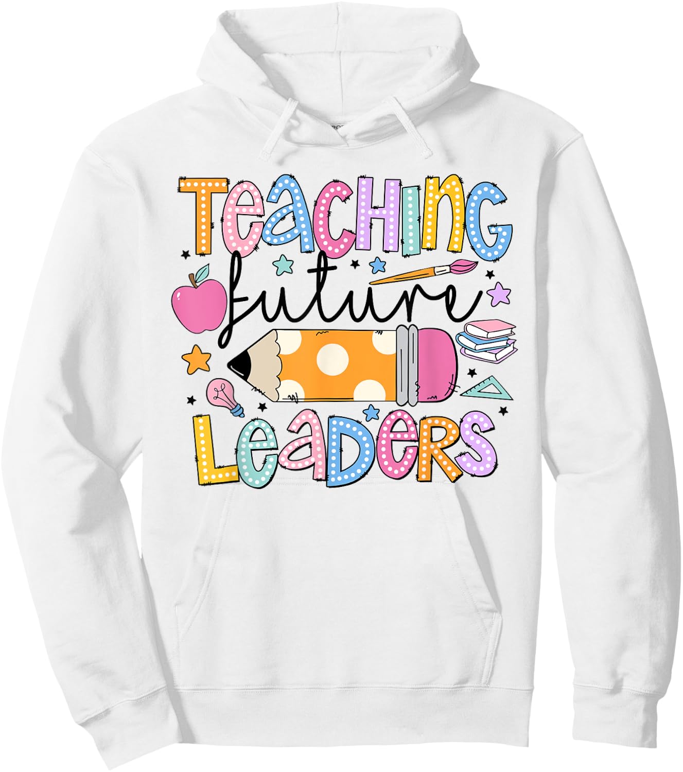 Retro Teaching Future Leaders Groovy Teacher Back To School Women Girls Kids Hoodie - Hoodie | White