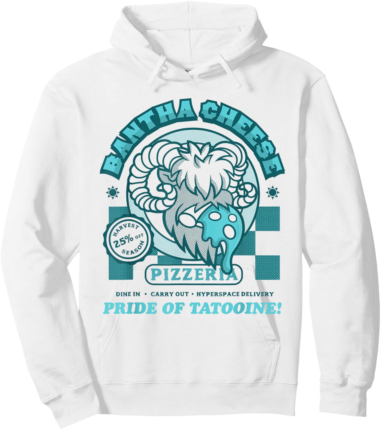 Star Wars Bantha Cheese Pizzeria Blue Milk Pizza Funny Hoodie - Hoodie | White