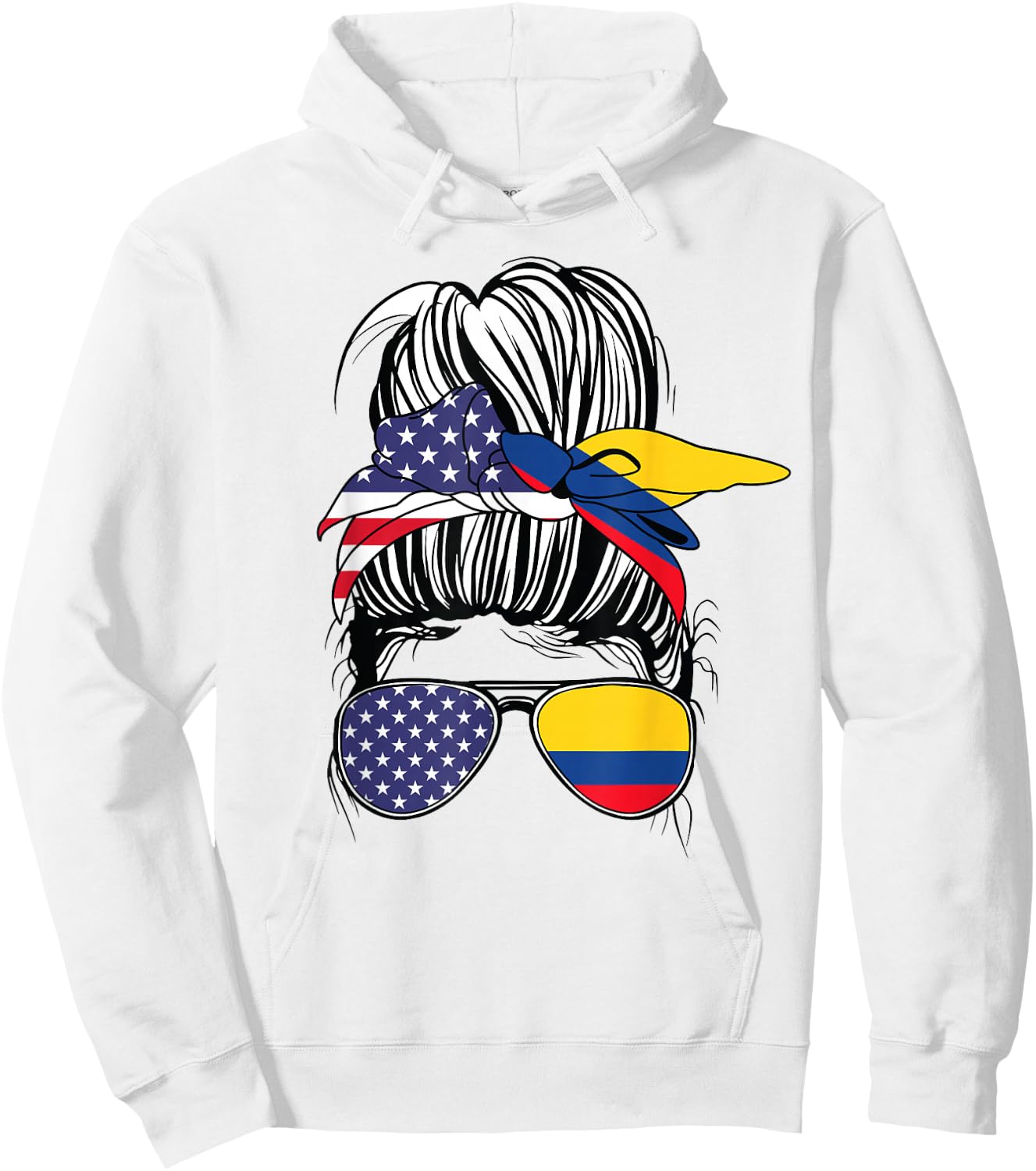 Colombian American Heritage Colombia Women USA Girl Colombia Hoodie - Hoodie | White